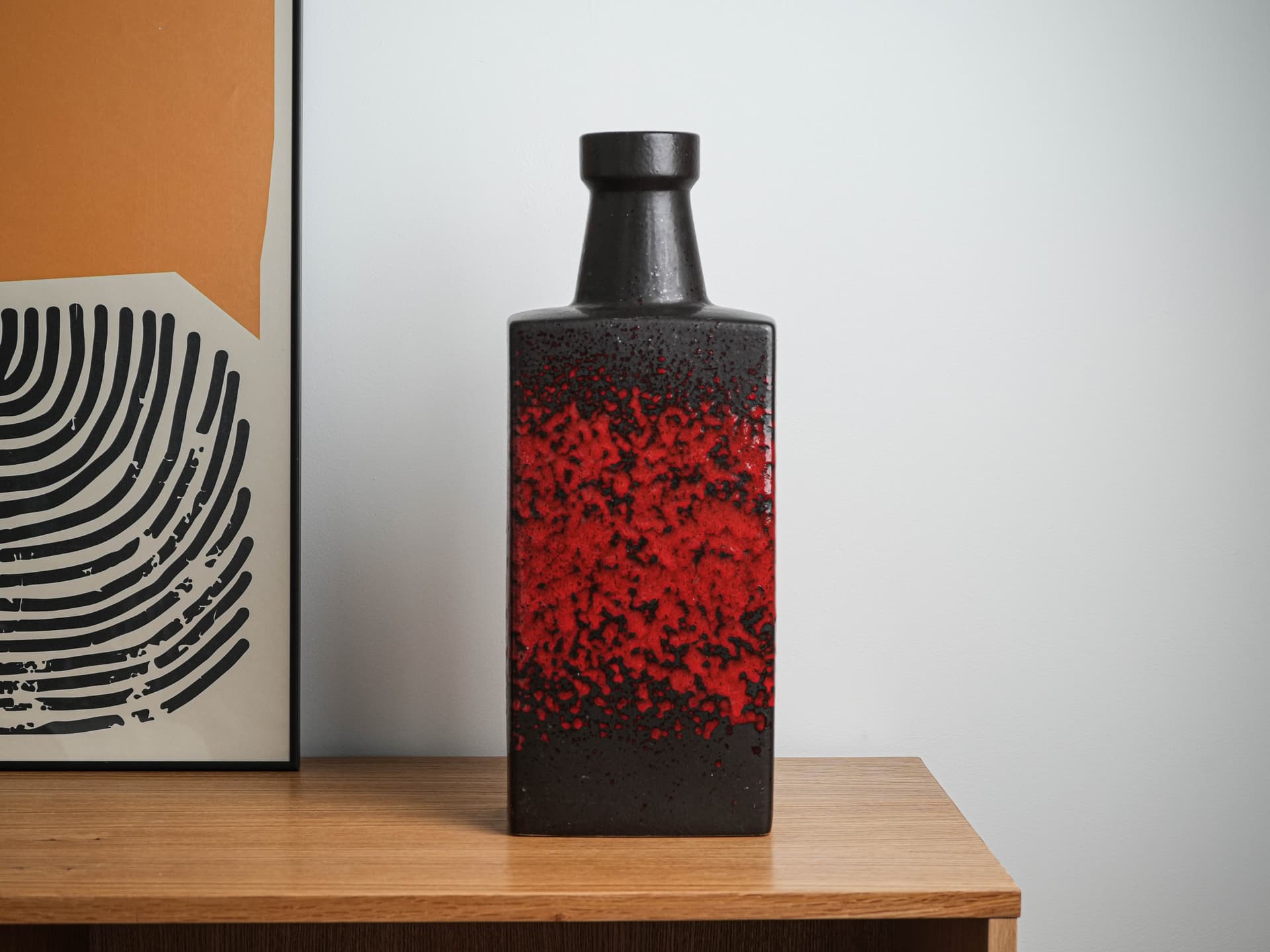 Vase West Germany, red, ceramic, Germany, 1970s. - 397833