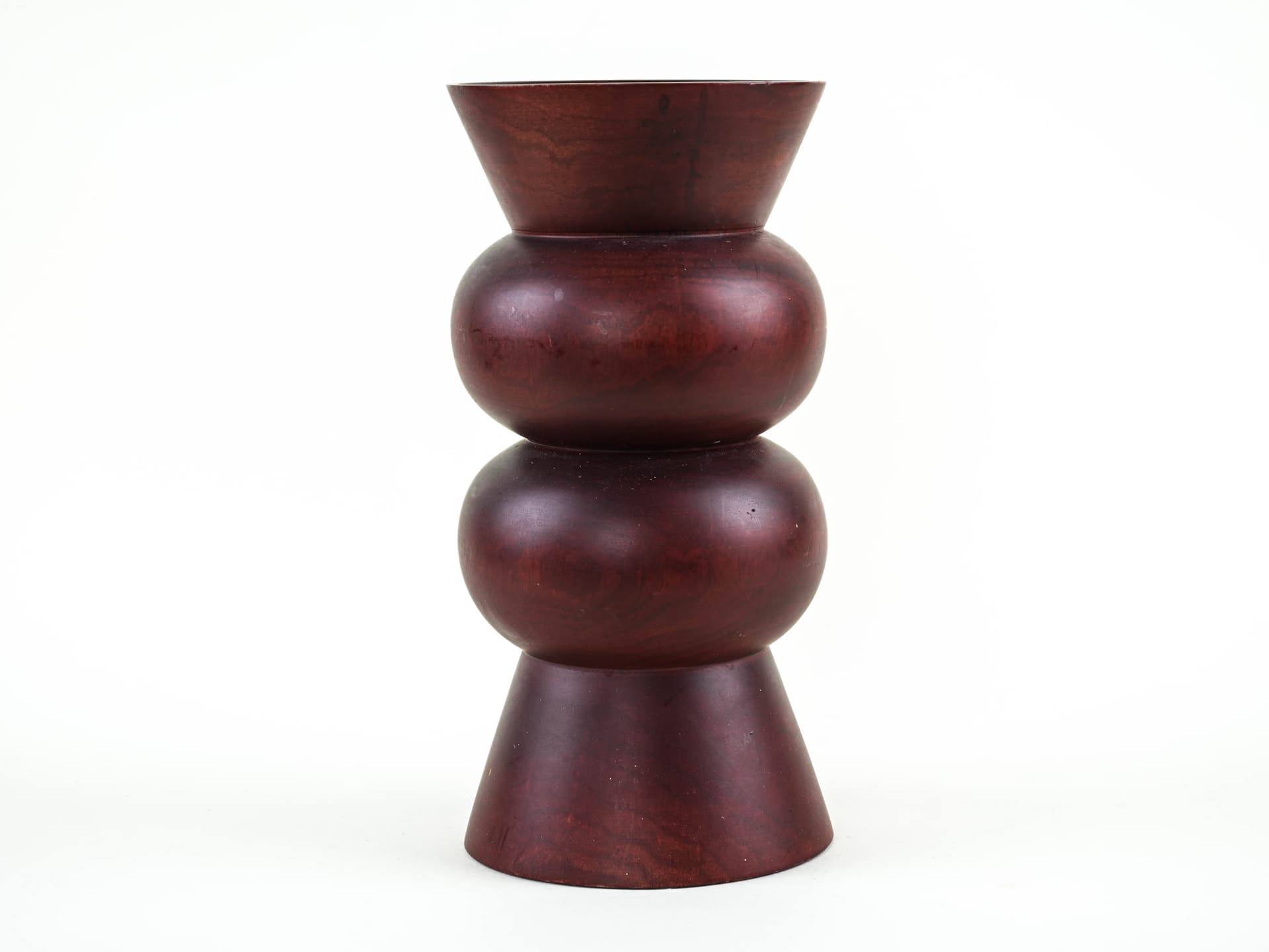 Segmented vase, burgundy wood, Denmark, 1970s. - 397851