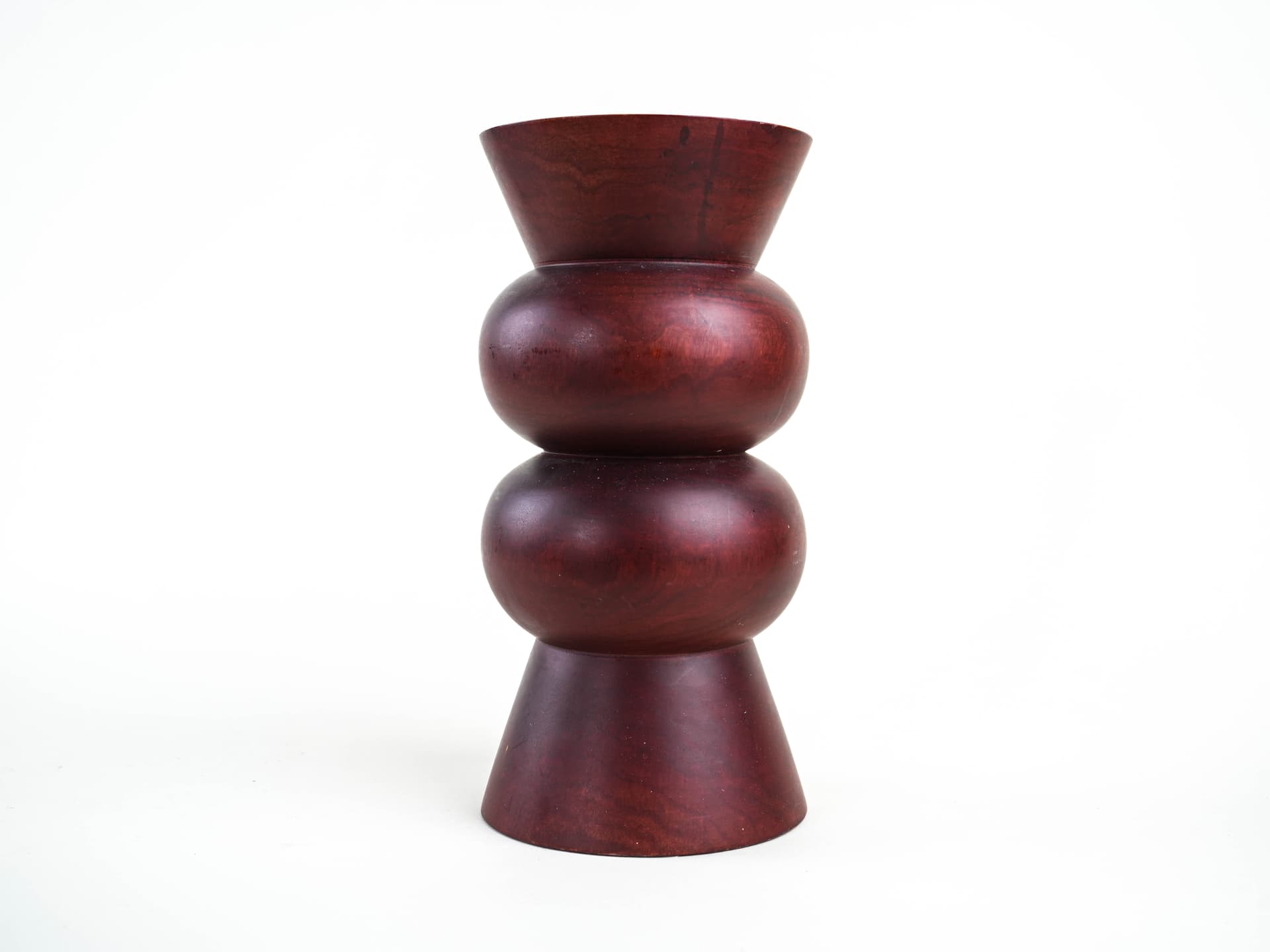 Segmented vase, burgundy wood, Denmark, 1970s. - 397854