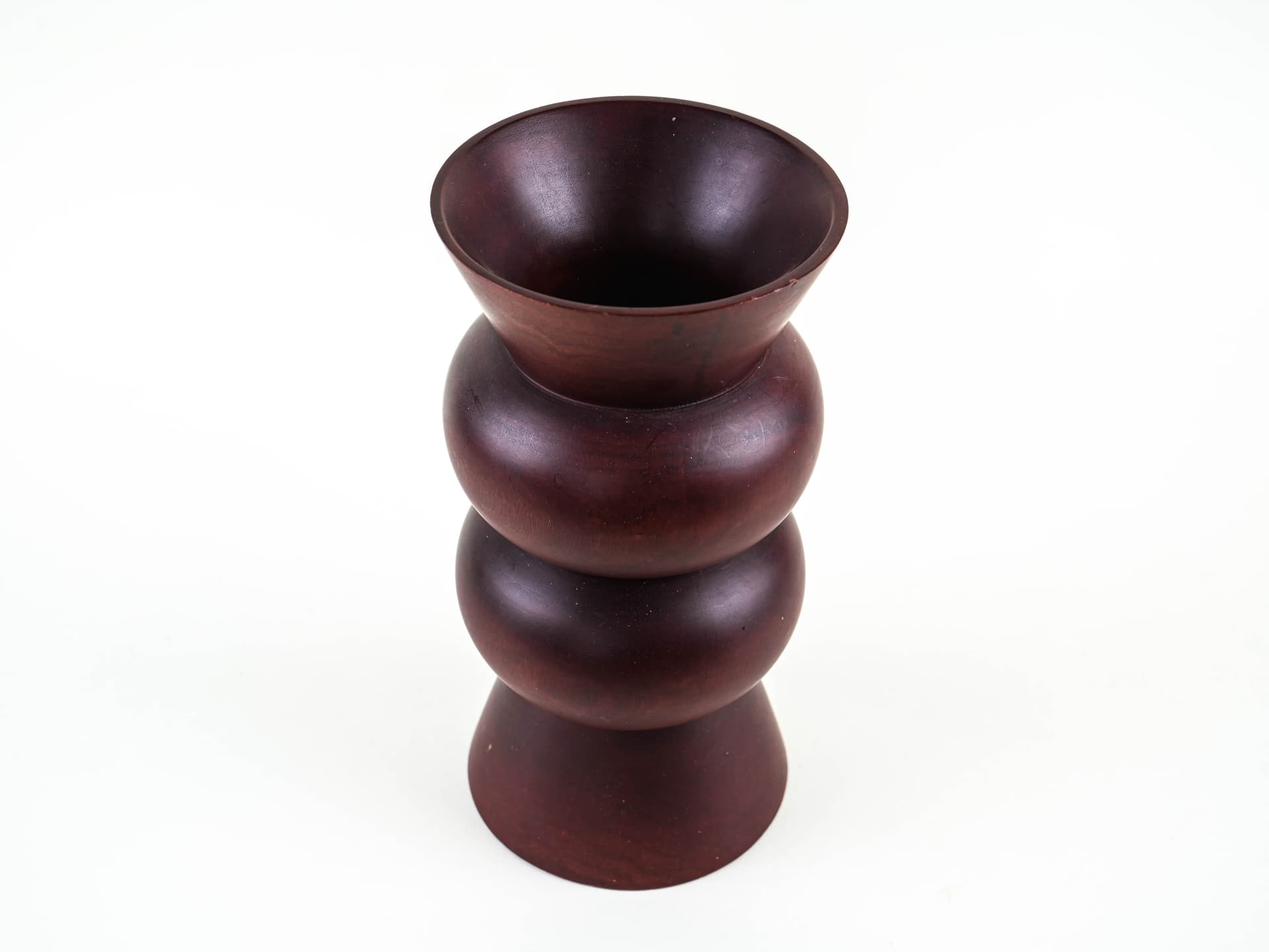 Segmented vase, burgundy wood, Denmark, 1970s. - 397849