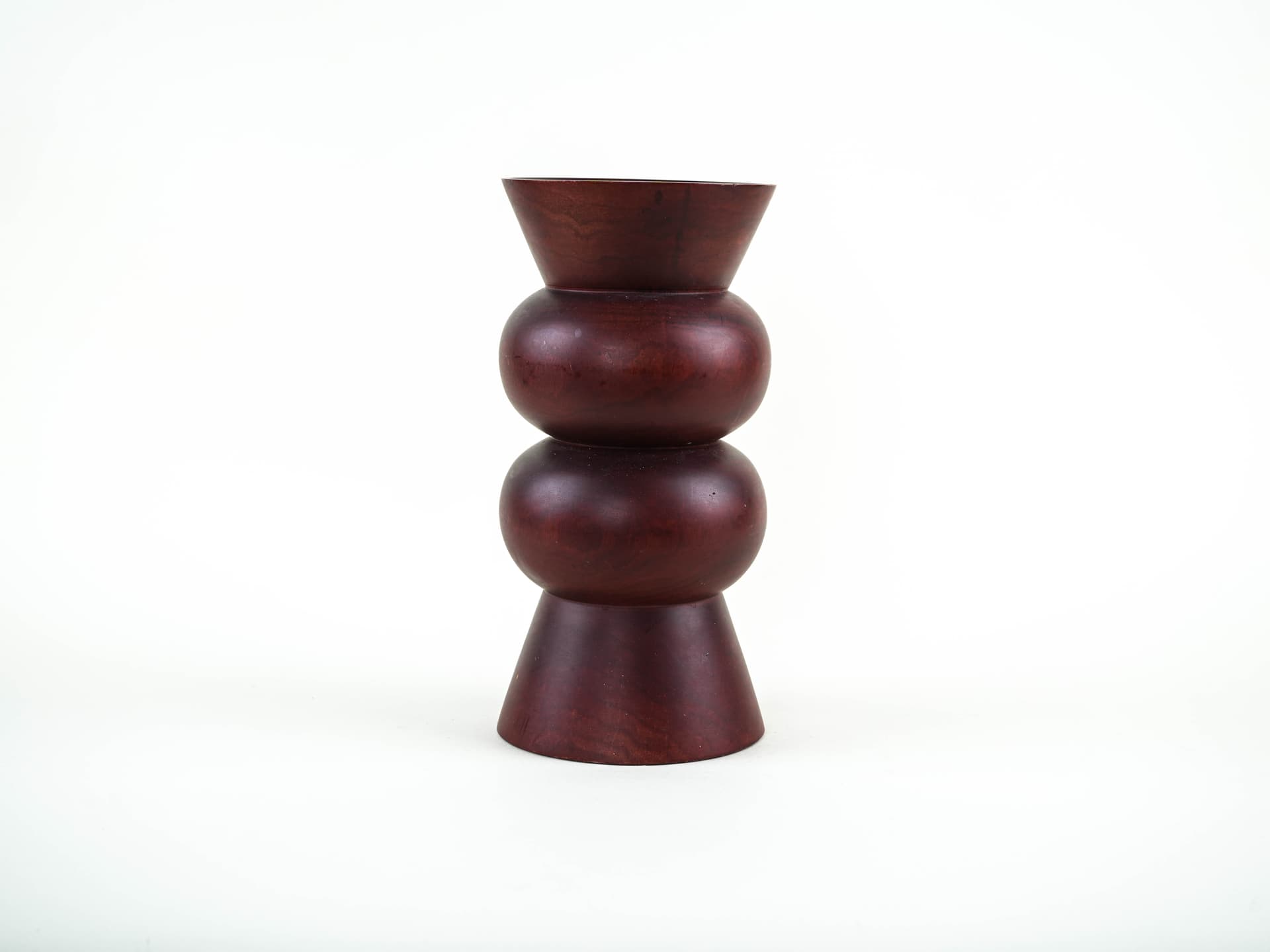 Segmented vase, burgundy wood, Denmark, 1970s. - 397850
