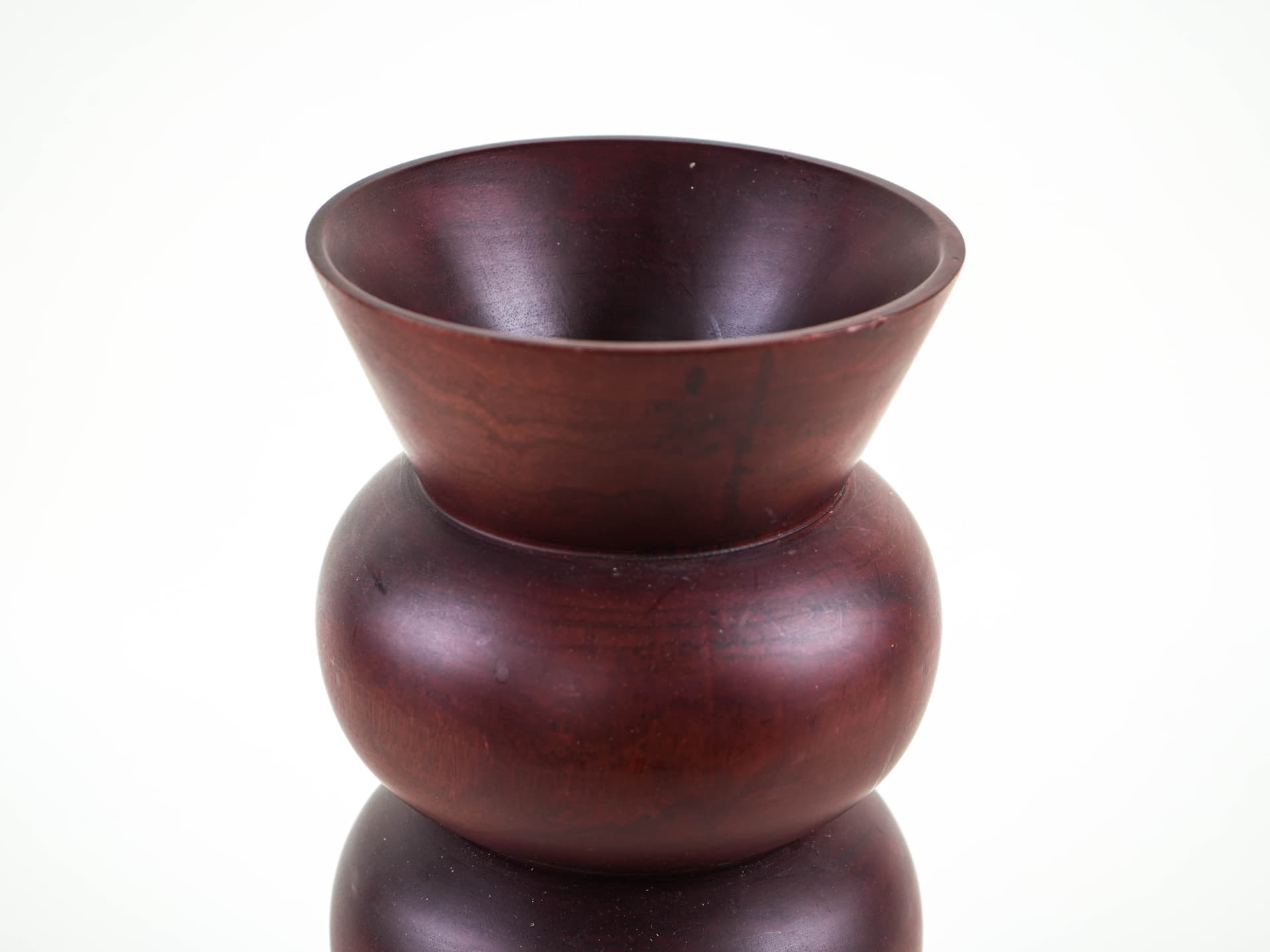 Segmented vase, burgundy wood, Denmark, 1970s. - 397852