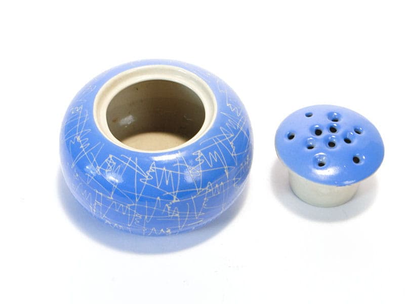 Ikebana vase, blue, porcelain, Chodzież, Poland, 1960s. - 397870
