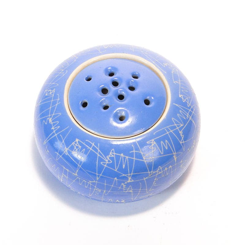 Ikebana vase, blue, porcelain, Chodzież, Poland, 1960s. - 397868