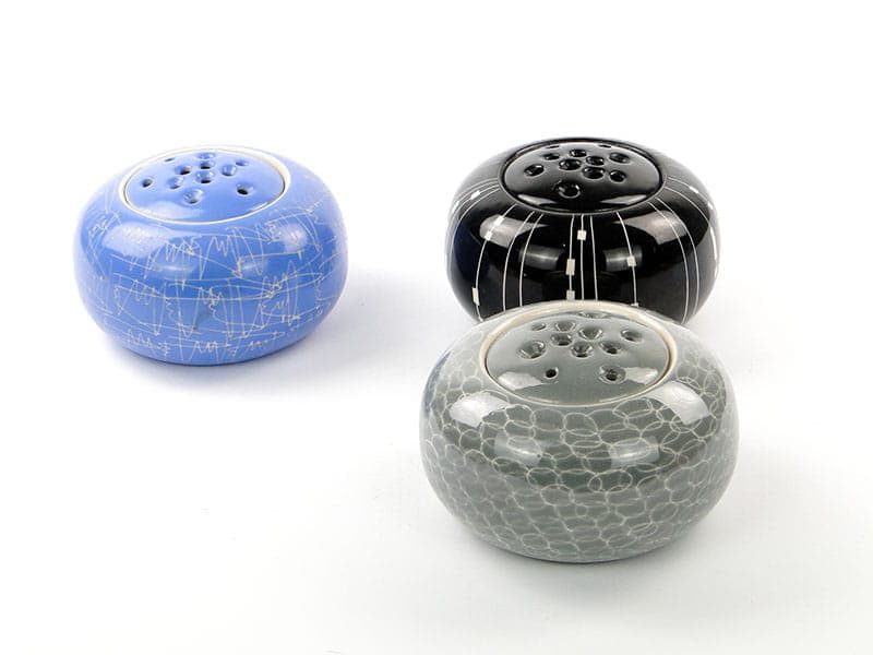 Ikebana vase, grey white, porcelain, Chodzież, Poland, 1960s. - 397897