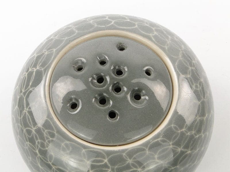 Ikebana vase, grey white, porcelain, Chodzież, Poland, 1960s. - 397900
