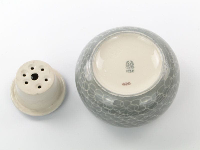 Ikebana vase, grey white, porcelain, Chodzież, Poland, 1960s. - 397903