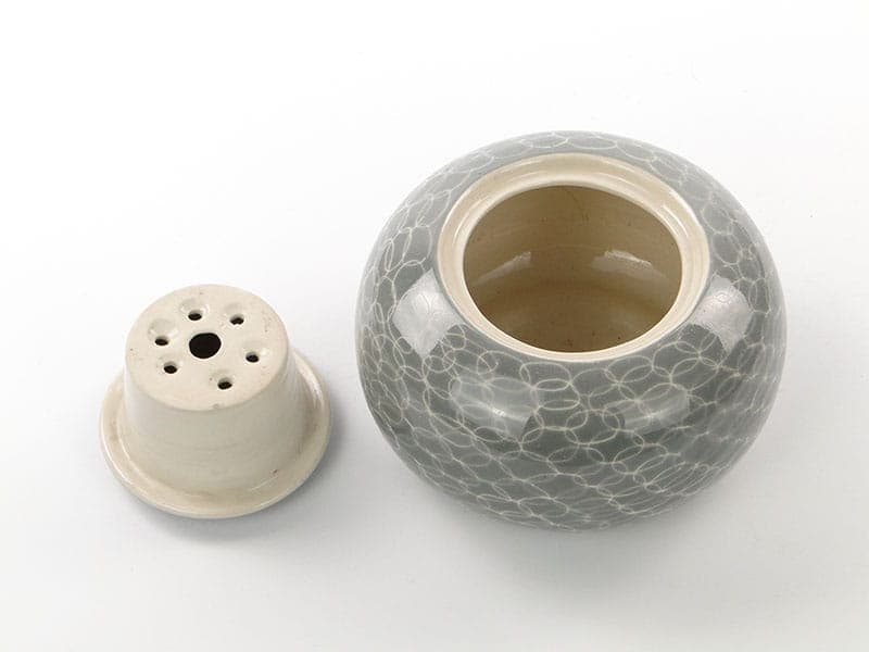 Ikebana vase, grey white, porcelain, Chodzież, Poland, 1960s. - 397902