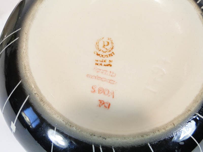 Wazon ikebana, czarny, porcelana, Chodzież, Polska, lata 60. - 397945