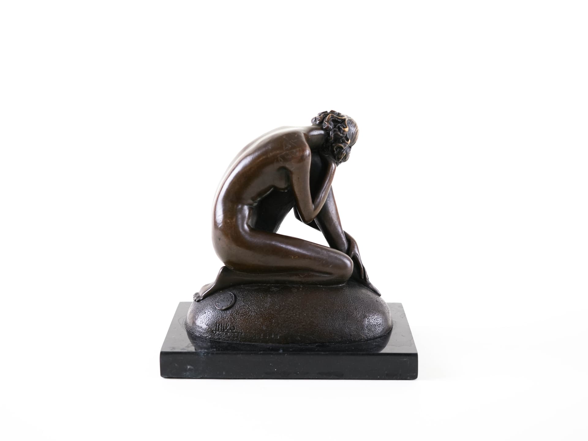 Sculpture Art Deco, brown, bronze black marble, 1930s - 398039
