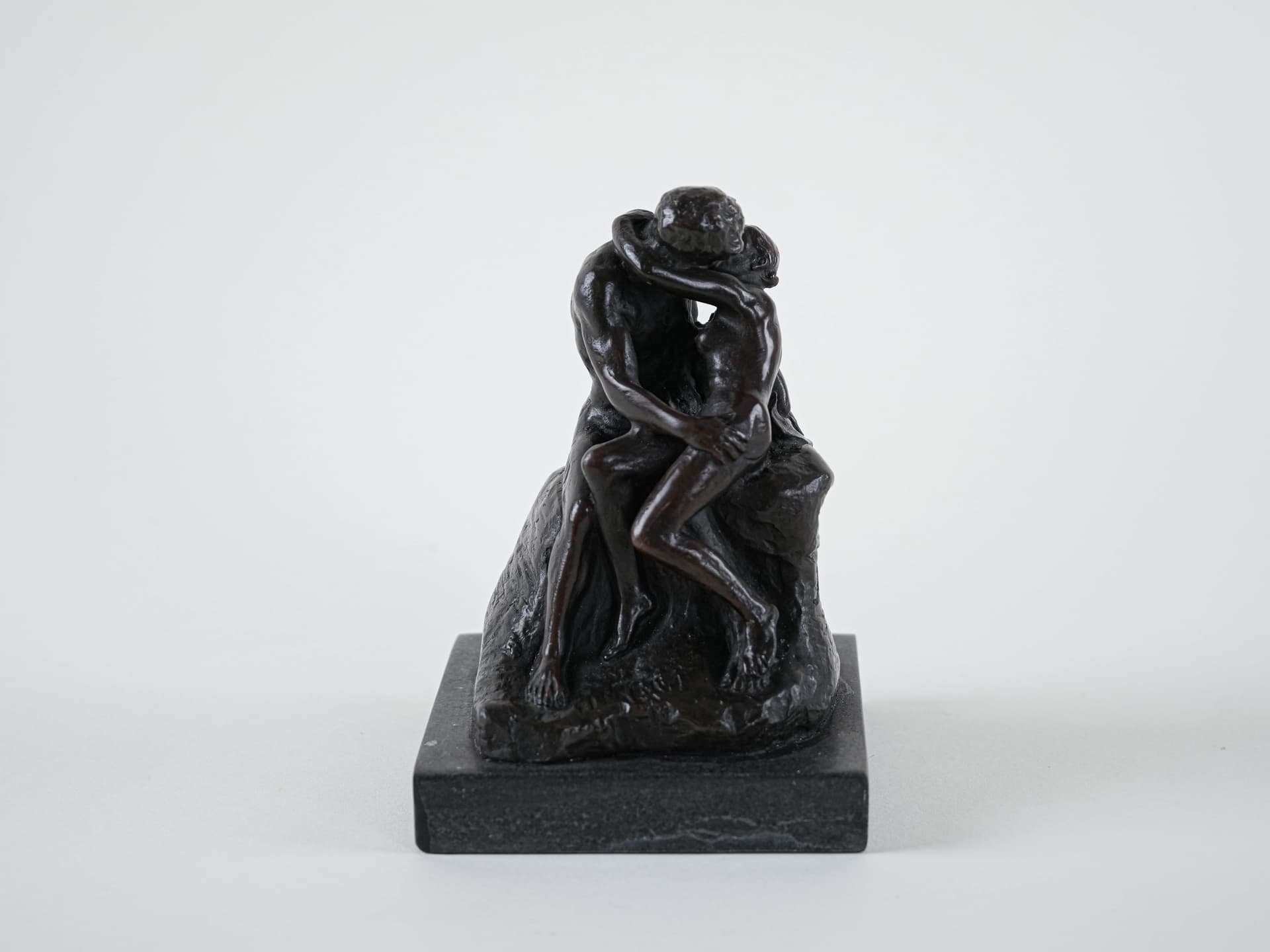 Mother and Child Figurine, Art Deco, brown bronze, marble base, 19th c. - 398046