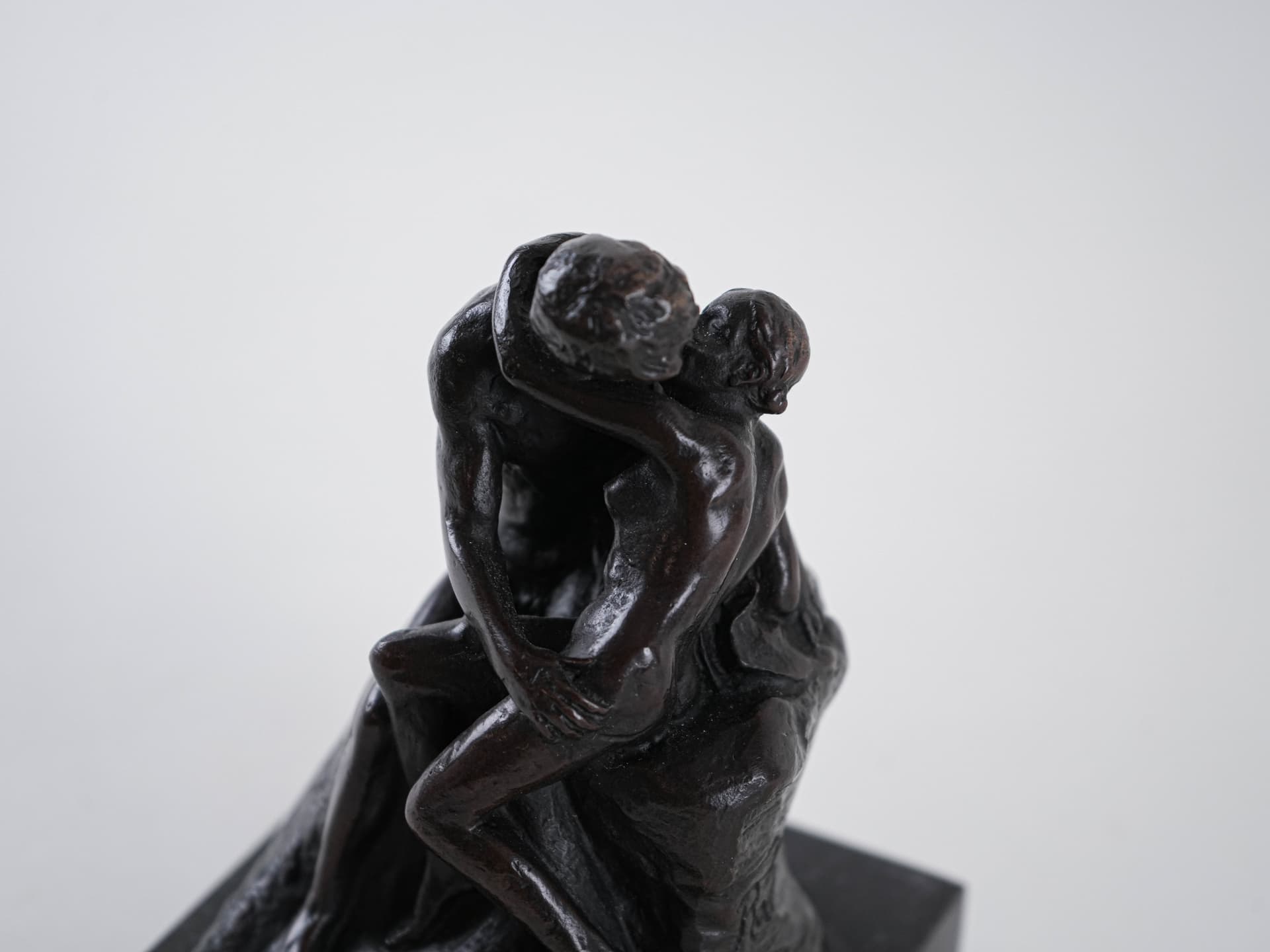 Mother and Child Figurine, Art Deco, brown bronze, marble base, 19th c. - 398050