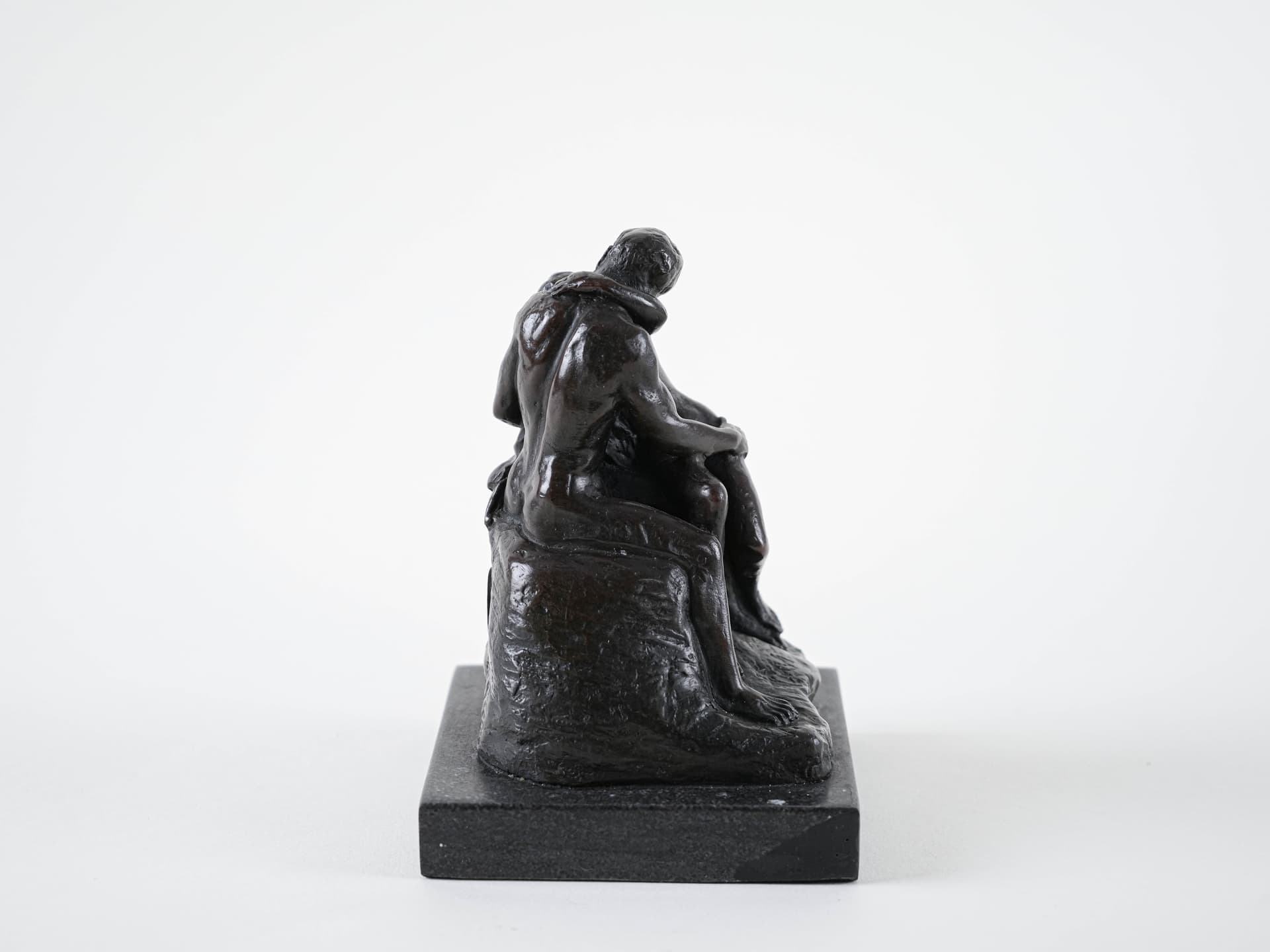 Mother and Child Figurine, Art Deco, brown bronze, marble base, 19th c. - 398047