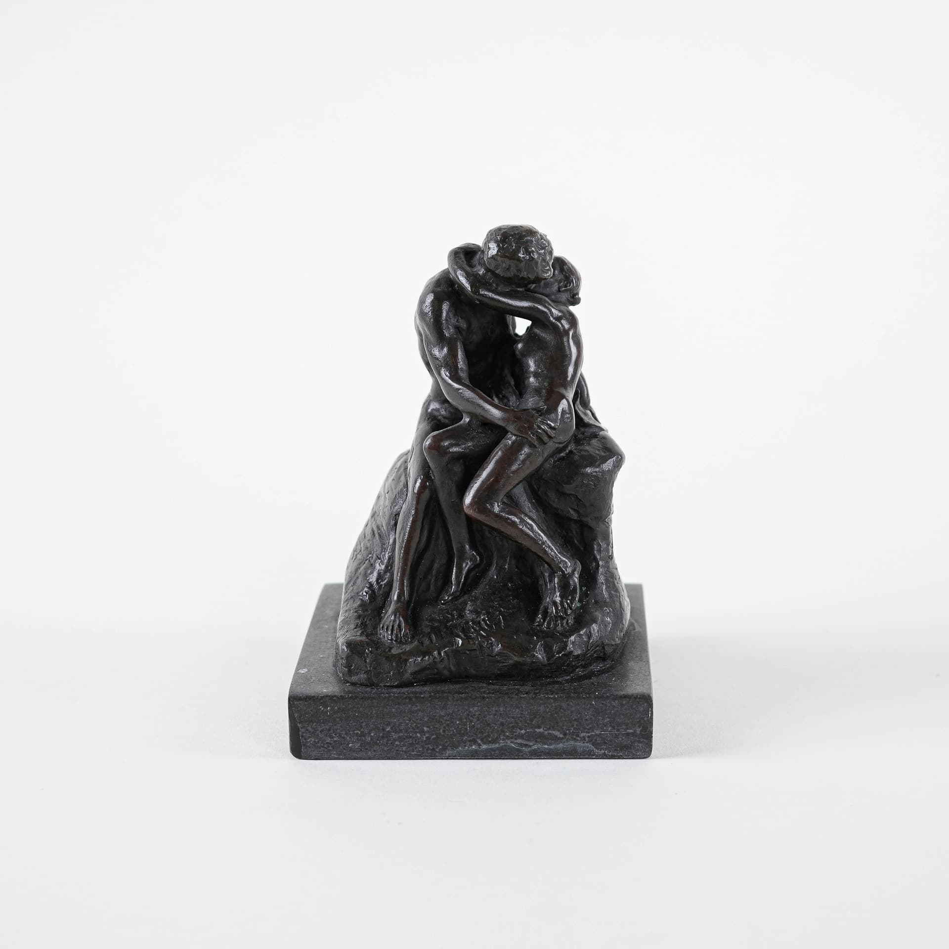 Mother and Child Figurine, Art Deco, brown bronze, marble base, 19th c. - 398044