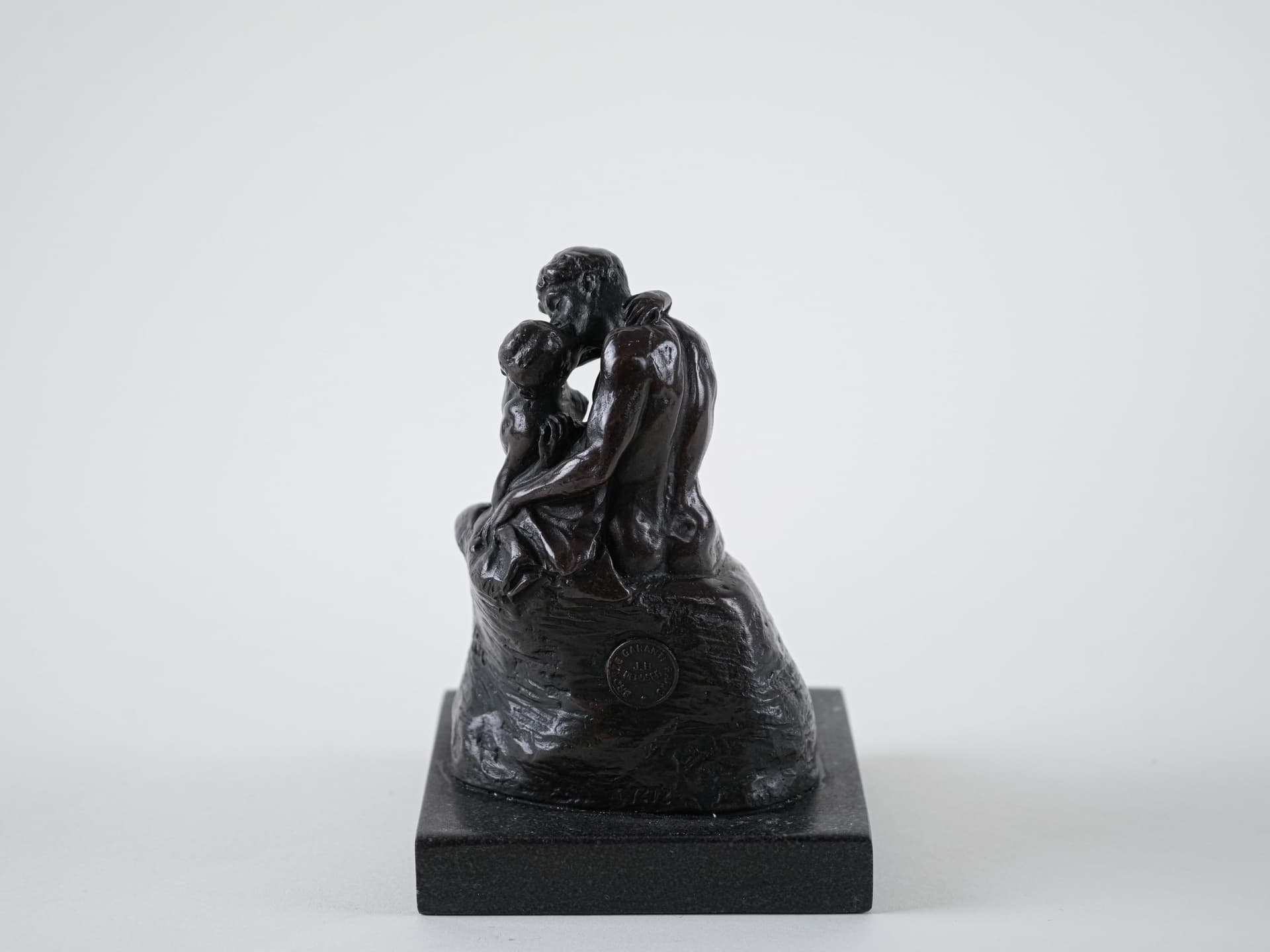 Mother and Child Figurine, Art Deco, brown bronze, marble base, 19th c. - 398049