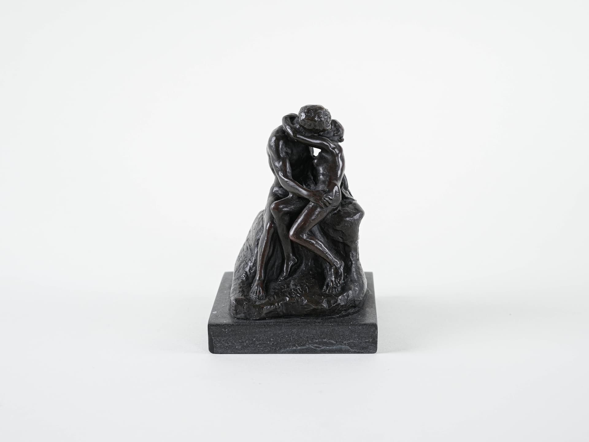 Mother and Child Figurine, Art Deco, brown bronze, marble base, 19th c. - 398045