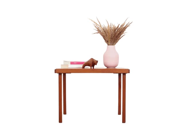 Coffee table, orange teak, Denmark, 1970s. - DIMENSION