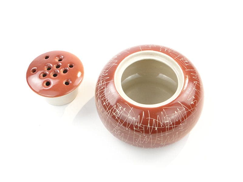 Wazon ikebana, brązowy biały, porcelana, Chodzież, Polska, lata 60. - 398067