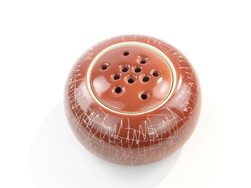 Wazon ikebana, brązowy biały, porcelana, Chodzież, Polska, lata 60. - 398069