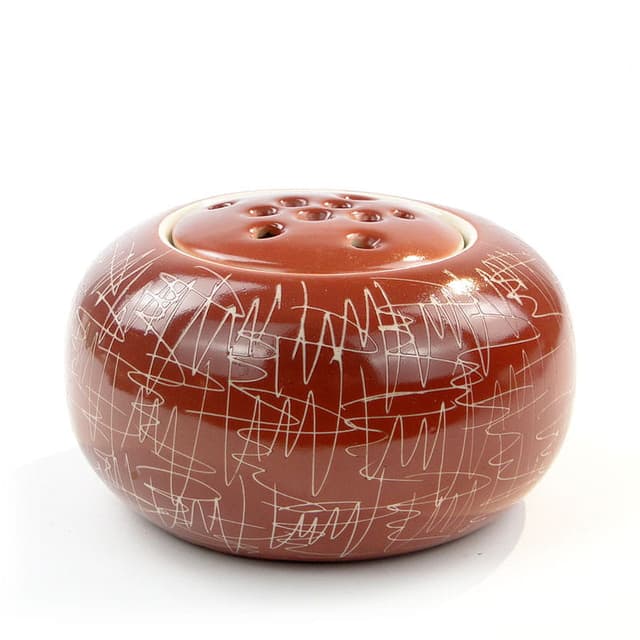 Wazon ikebana, brązowy biały, porcelana, Chodzież, Polska, lata 60. - WYMIARY