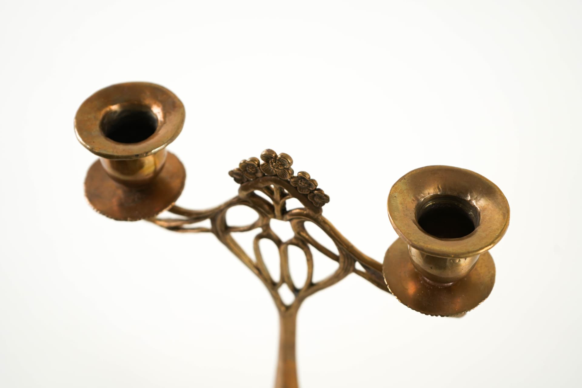 Two-armed Art Nouveau candlestick, gold, brass, early 20th c. - 398090
