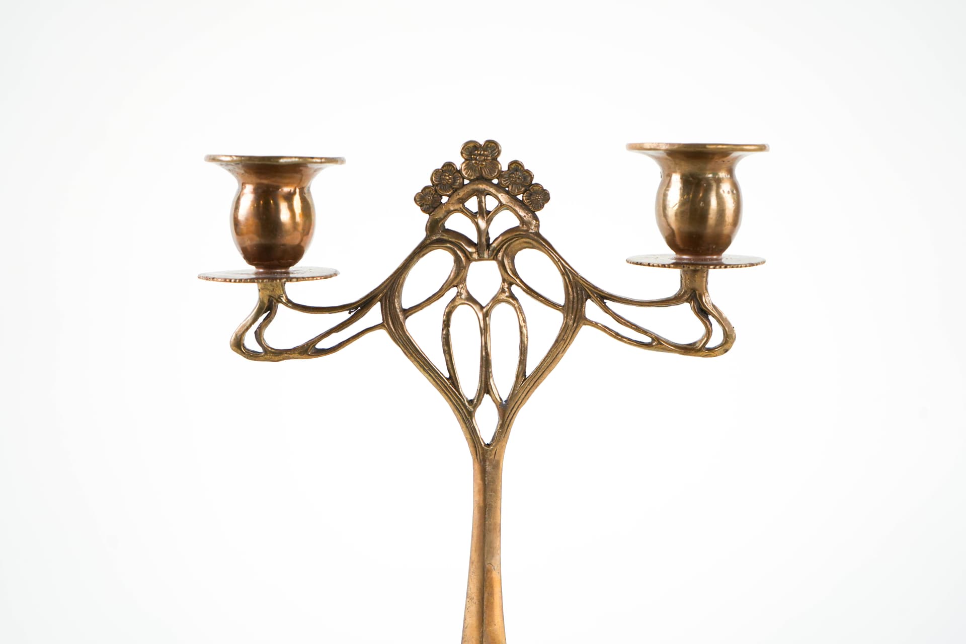 Two-armed Art Nouveau candlestick, gold, brass, early 20th c. - 398089