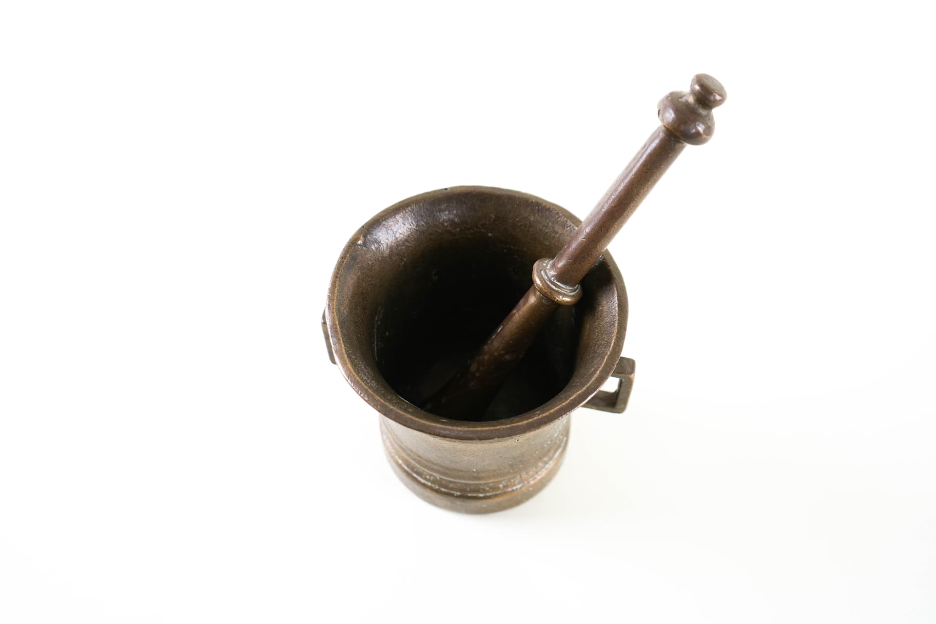 Mortar with Pestle Art Deco, golden brass, early 20th c. - 398097