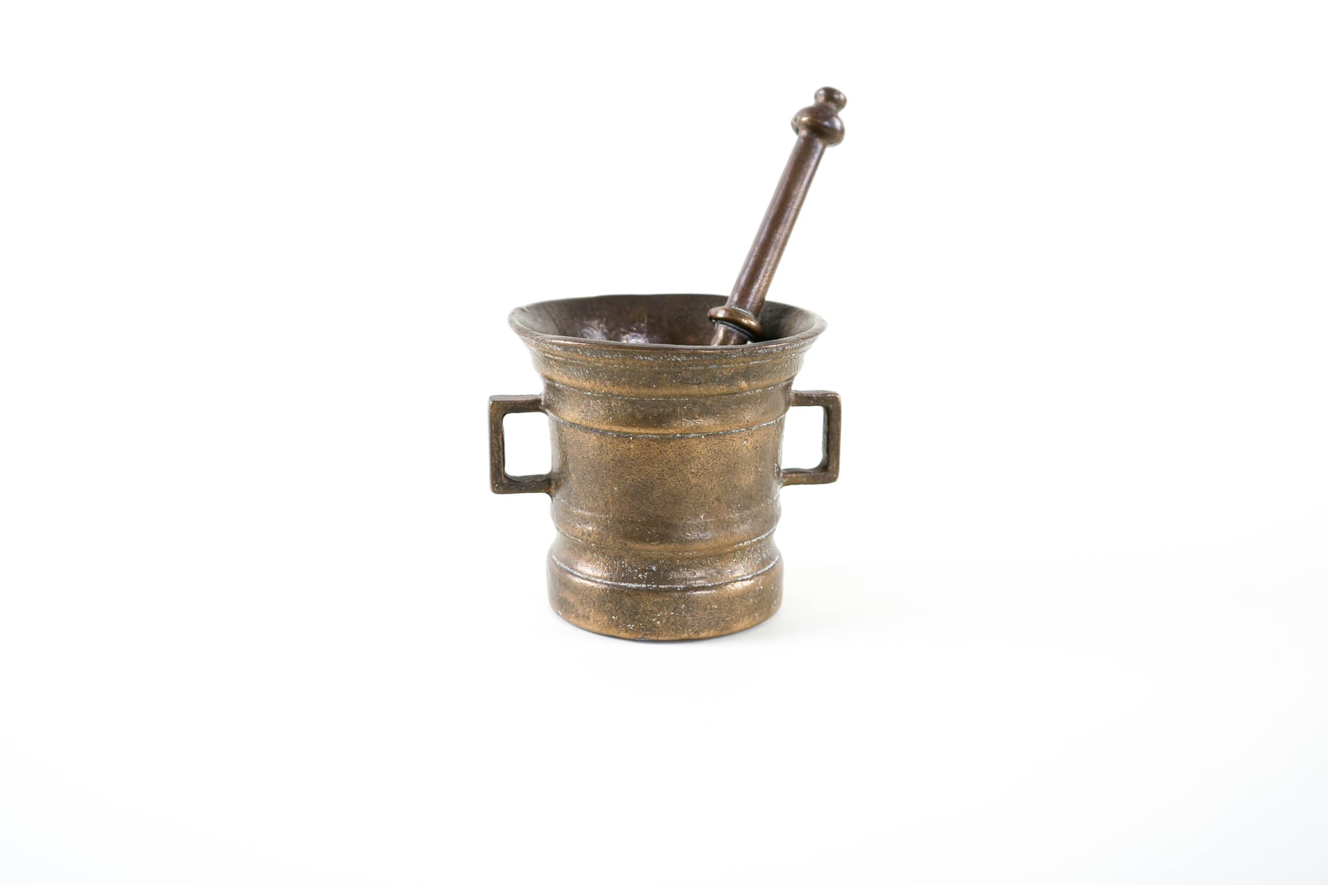 Mortar with Pestle Art Deco, golden brass, early 20th c. - 398096