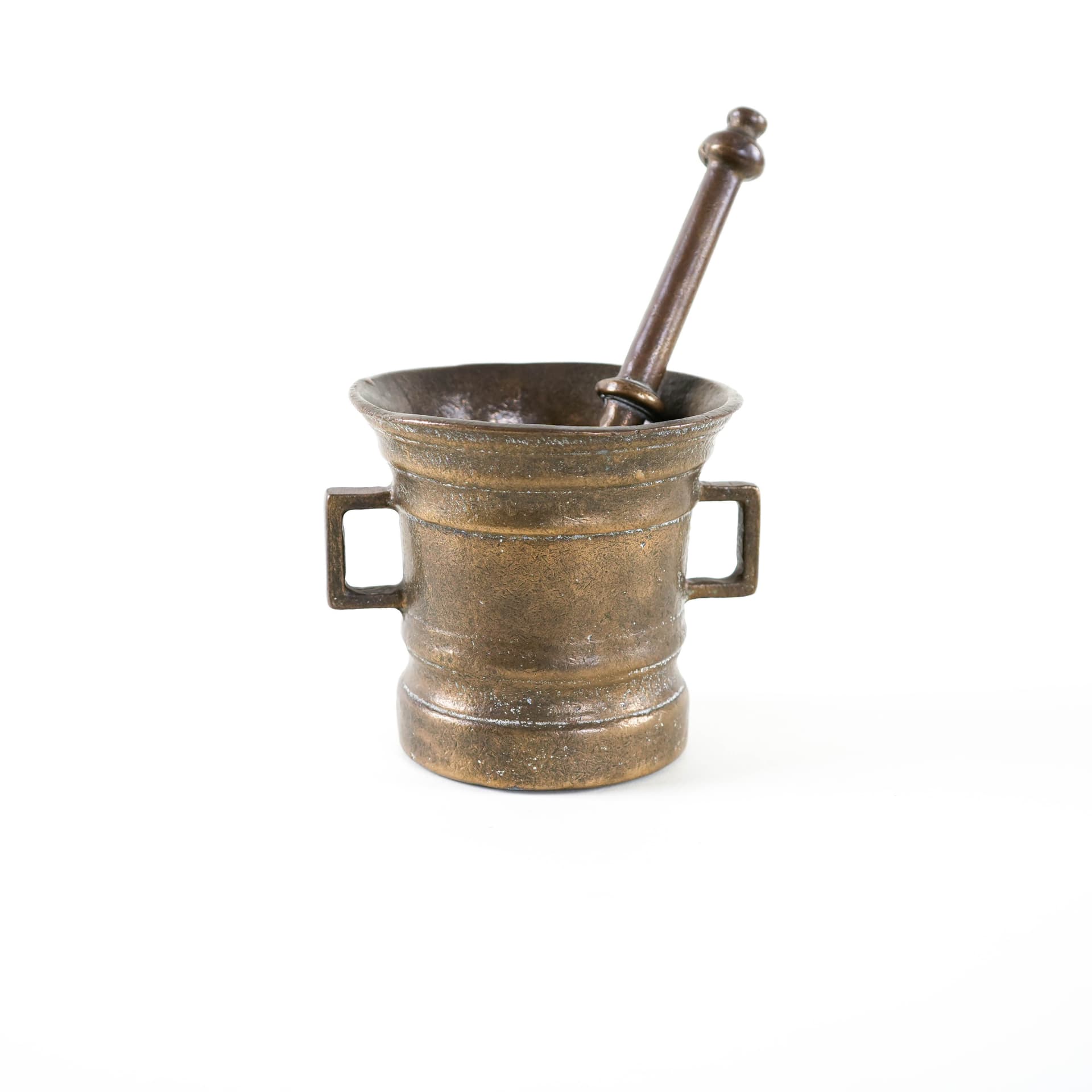 Mortar with Pestle Art Deco, golden brass, early 20th c. - 398094
