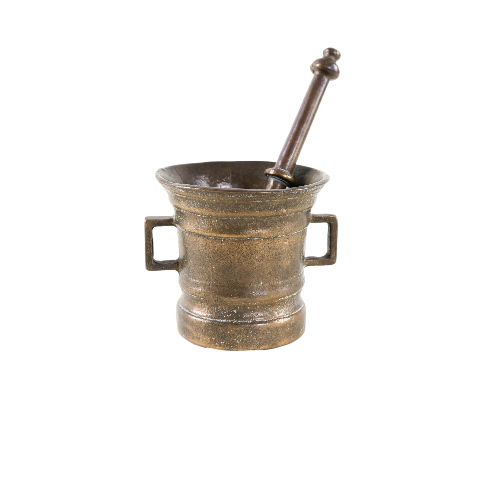 Mortar with Pestle Art Deco, golden brass, early 20th c.