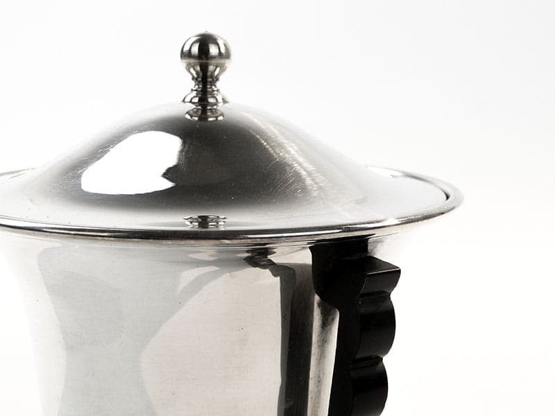 Sugar Bowl Art Deco, silver, black ebonite, Norway, 1930s - 398129