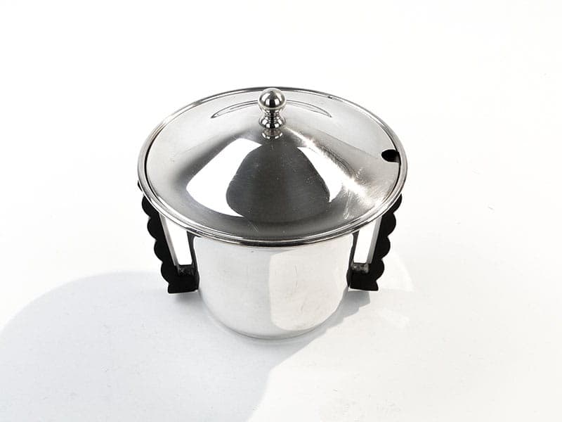 Sugar Bowl Art Deco, silver, black ebonite, Norway, 1930s - 398127
