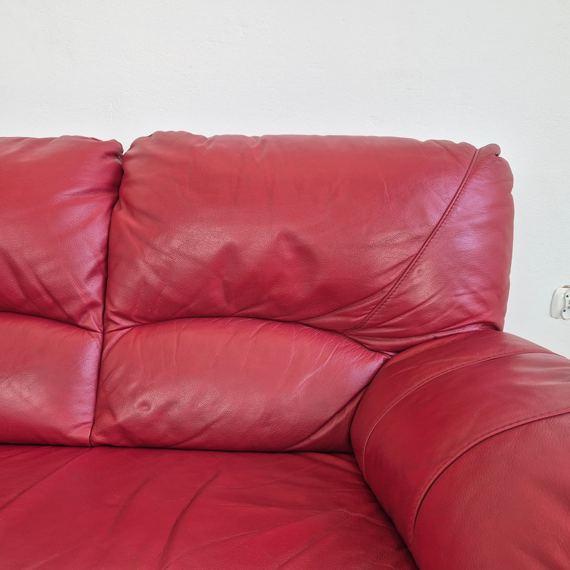 Sofa Torsby, skóra czerwona, Modoform, XXI w. - 398141