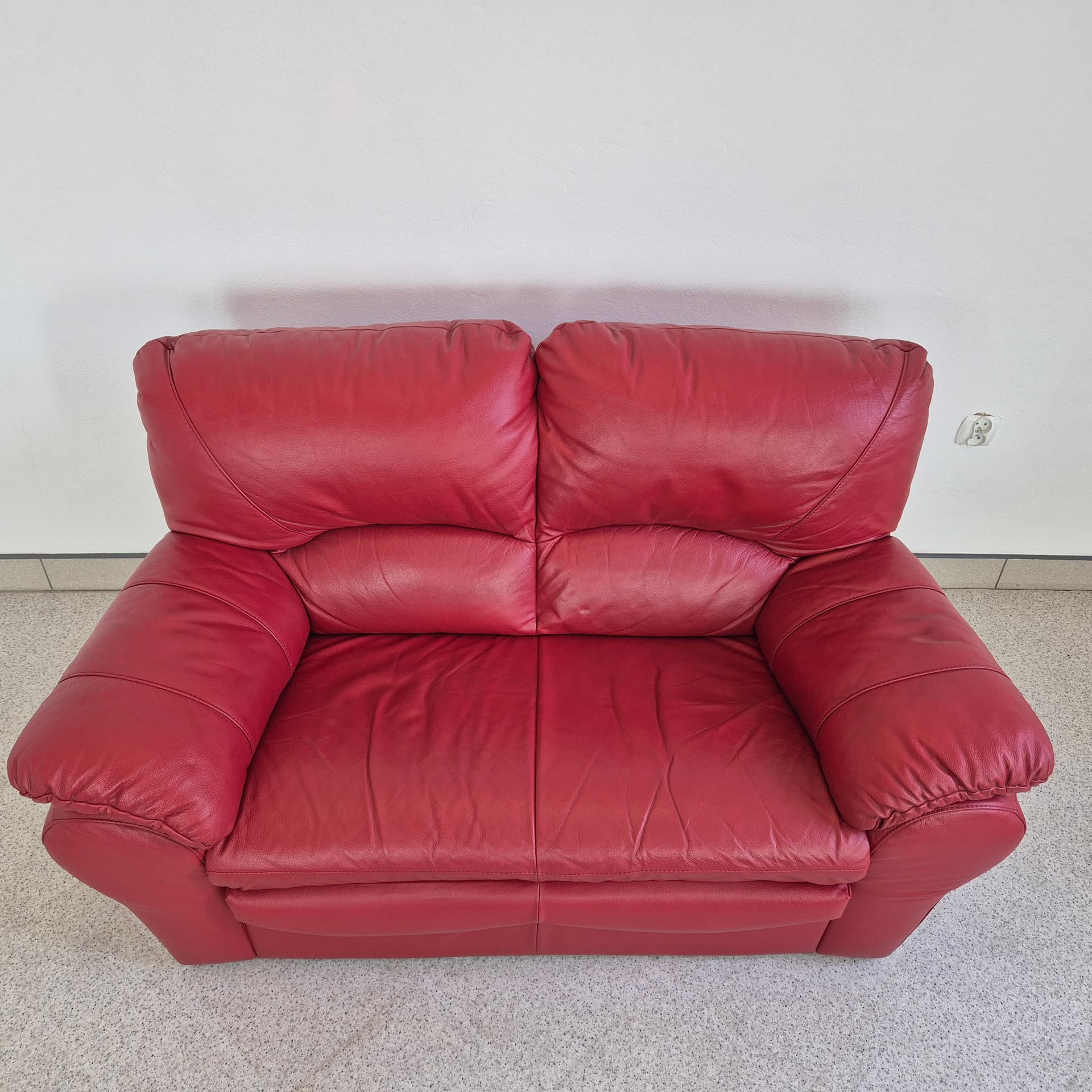 Sofa Torsby, skóra czerwona, Modoform, XXI w. - 398144