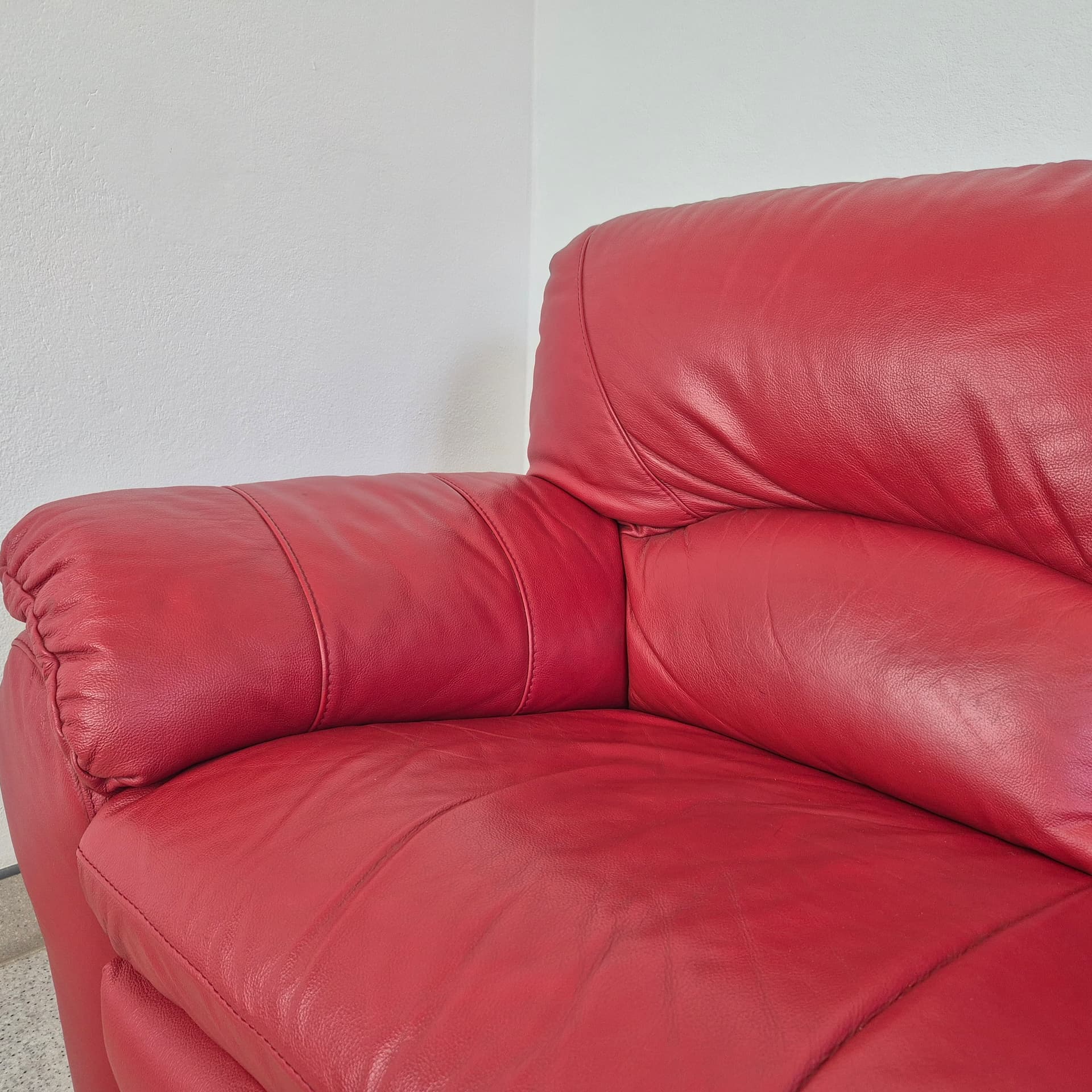 Sofa Torsby, skóra czerwona, Modoform, XXI w. - 398145