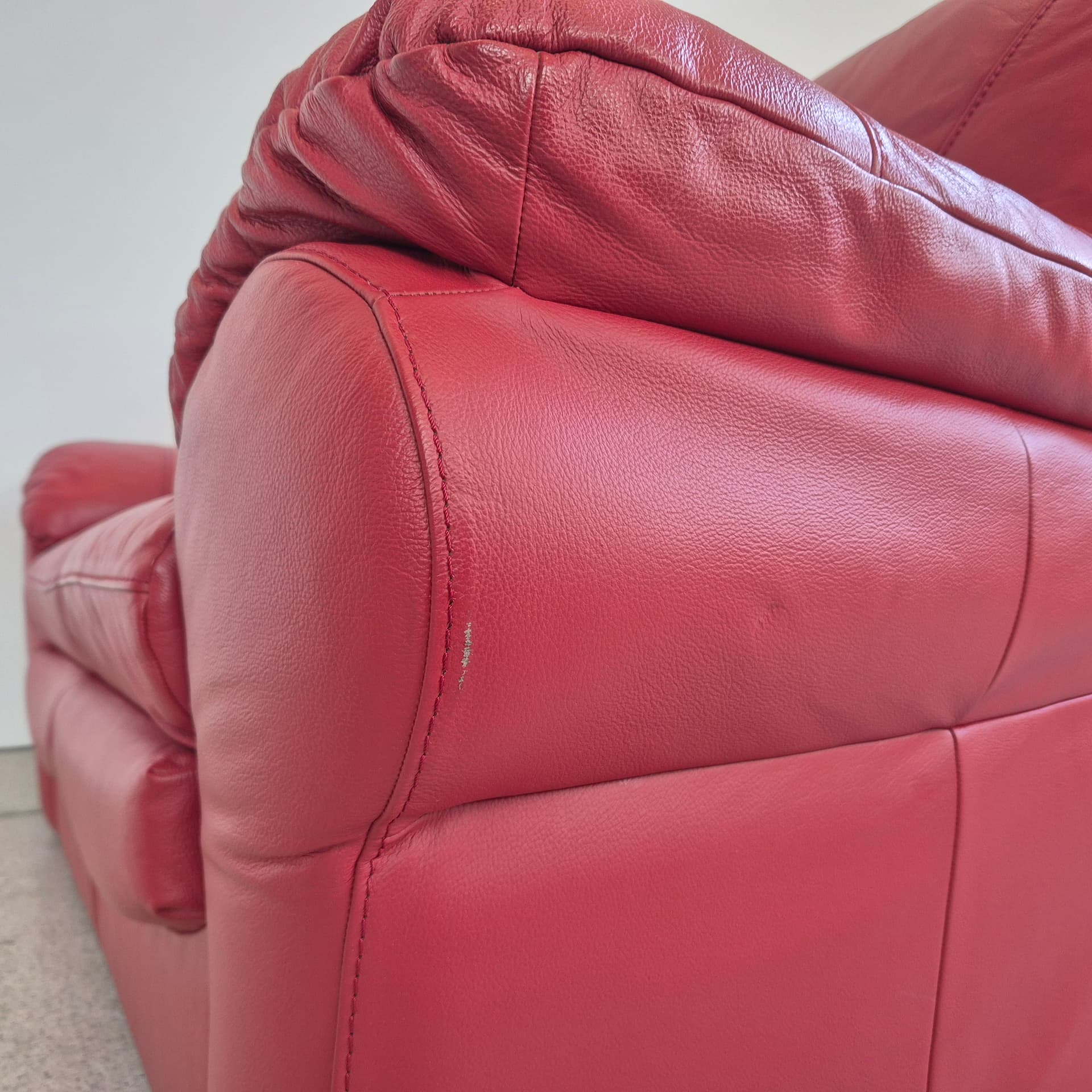 Sofa Torsby, skóra czerwona, Modoform, XXI w. - 398142
