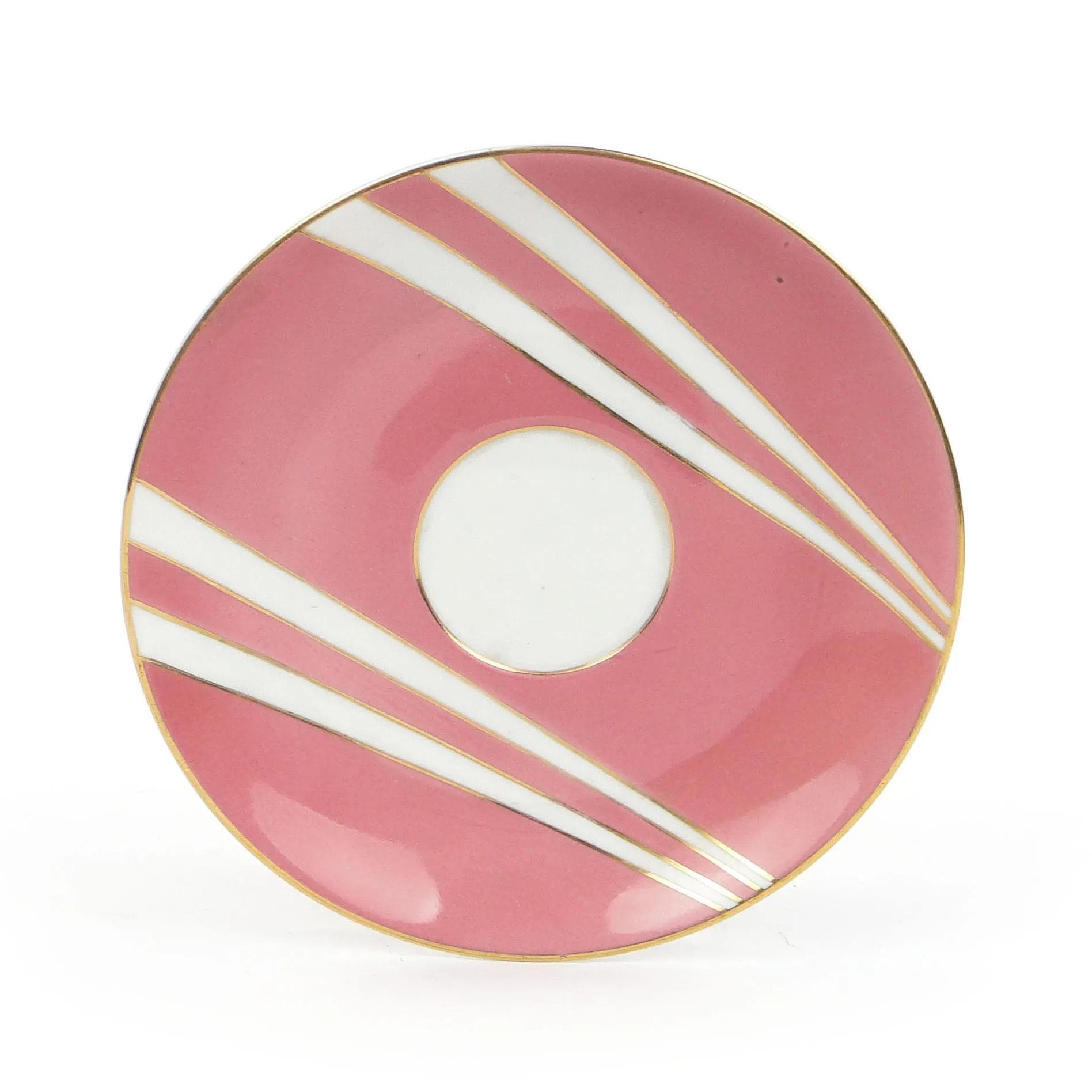 Różowy porcelanowy spodek Krokus, proj. W. Potacki dla Ćmielowa, Polska, lata 60. - 29162