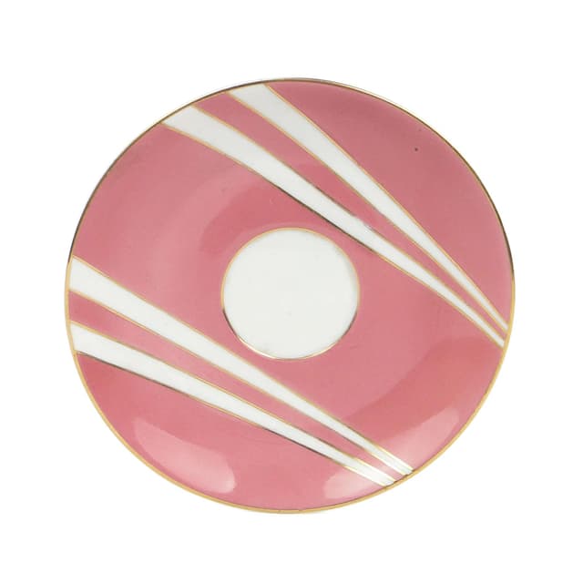 Różowy porcelanowy spodek Krokus, proj. W. Potacki dla Ćmielowa, Polska, lata 60. - WYMIARY