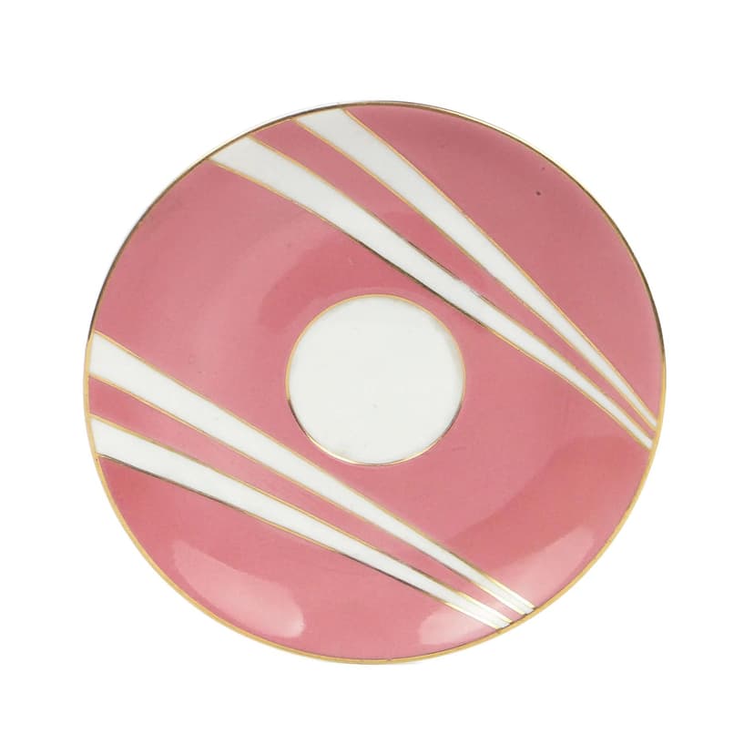 Pink Porcelain Krokus Saucer, by W. Potacki for Ćmielów, Poland, 1960s
