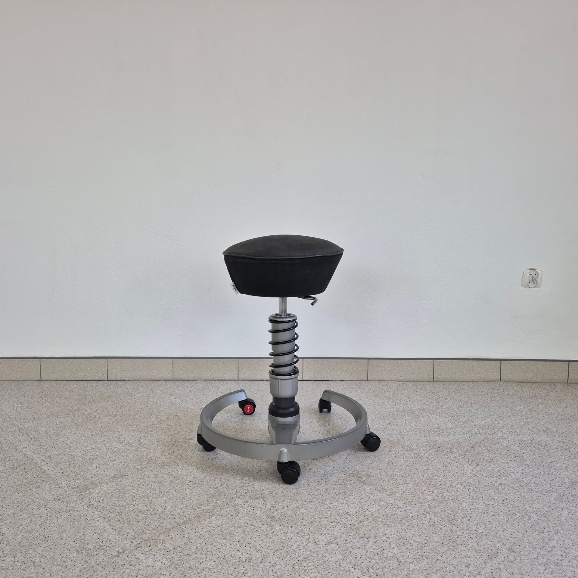 Krzesło biurowe Swopper, czarny velvet, metal srebrny, Aeris, Niemcy, XXI w. - 398148