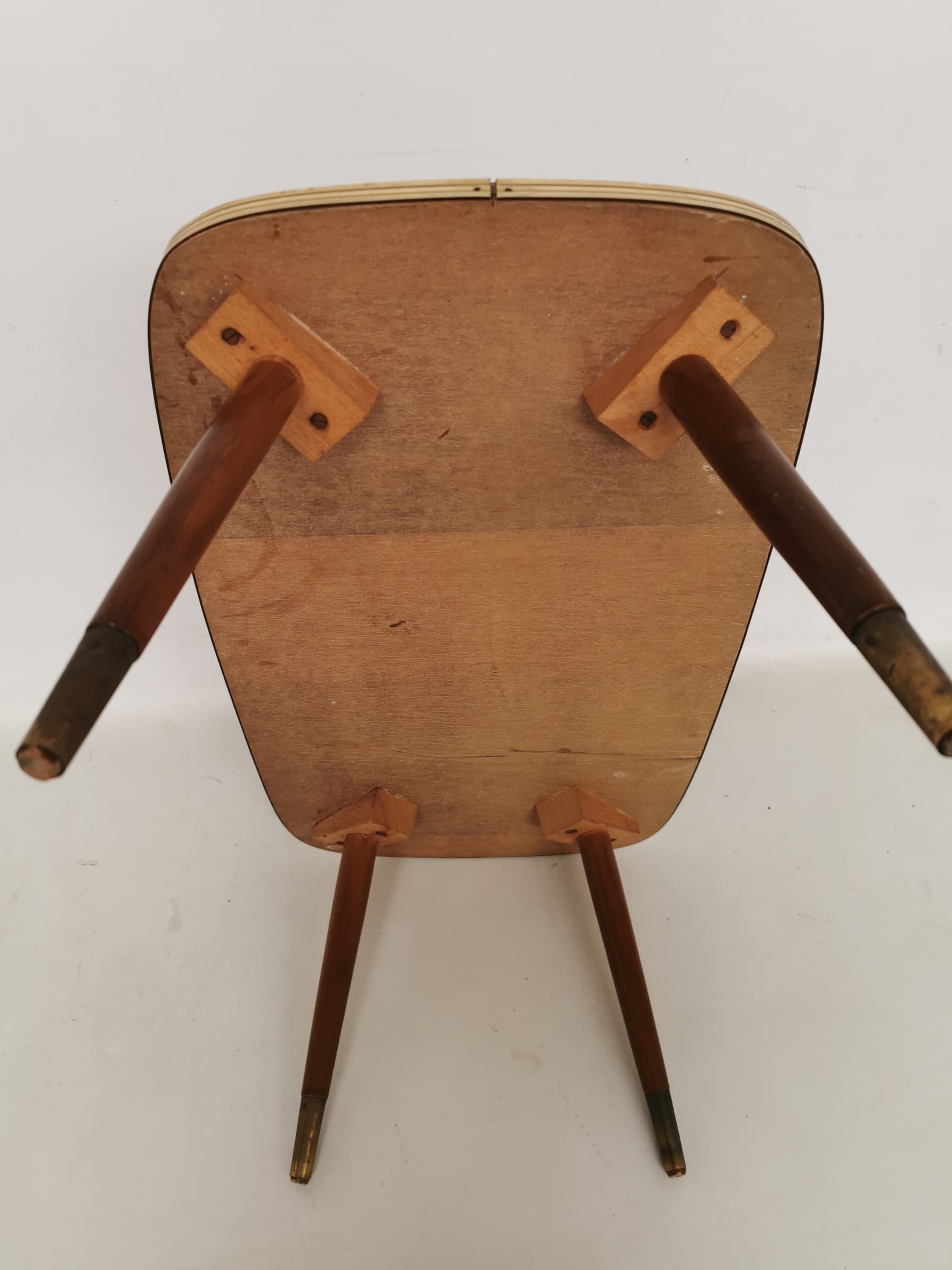 Kwietnik Rockabilly, czarny brązowy beżowy złoty, drewno metal, Niemcy, lata 60. - 398216