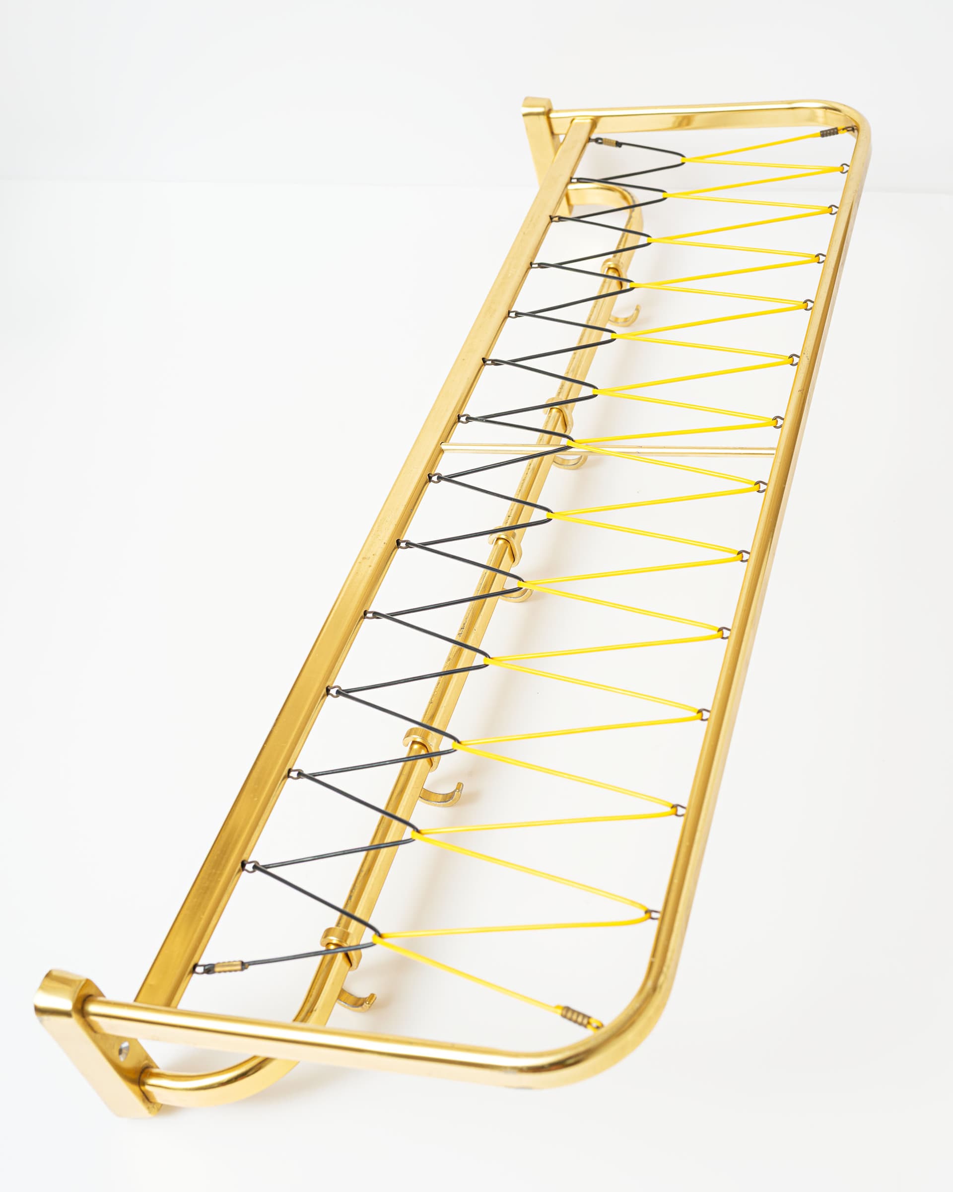 Wall rack, gold yellow black, metal, Germany, 1970s. - 398547