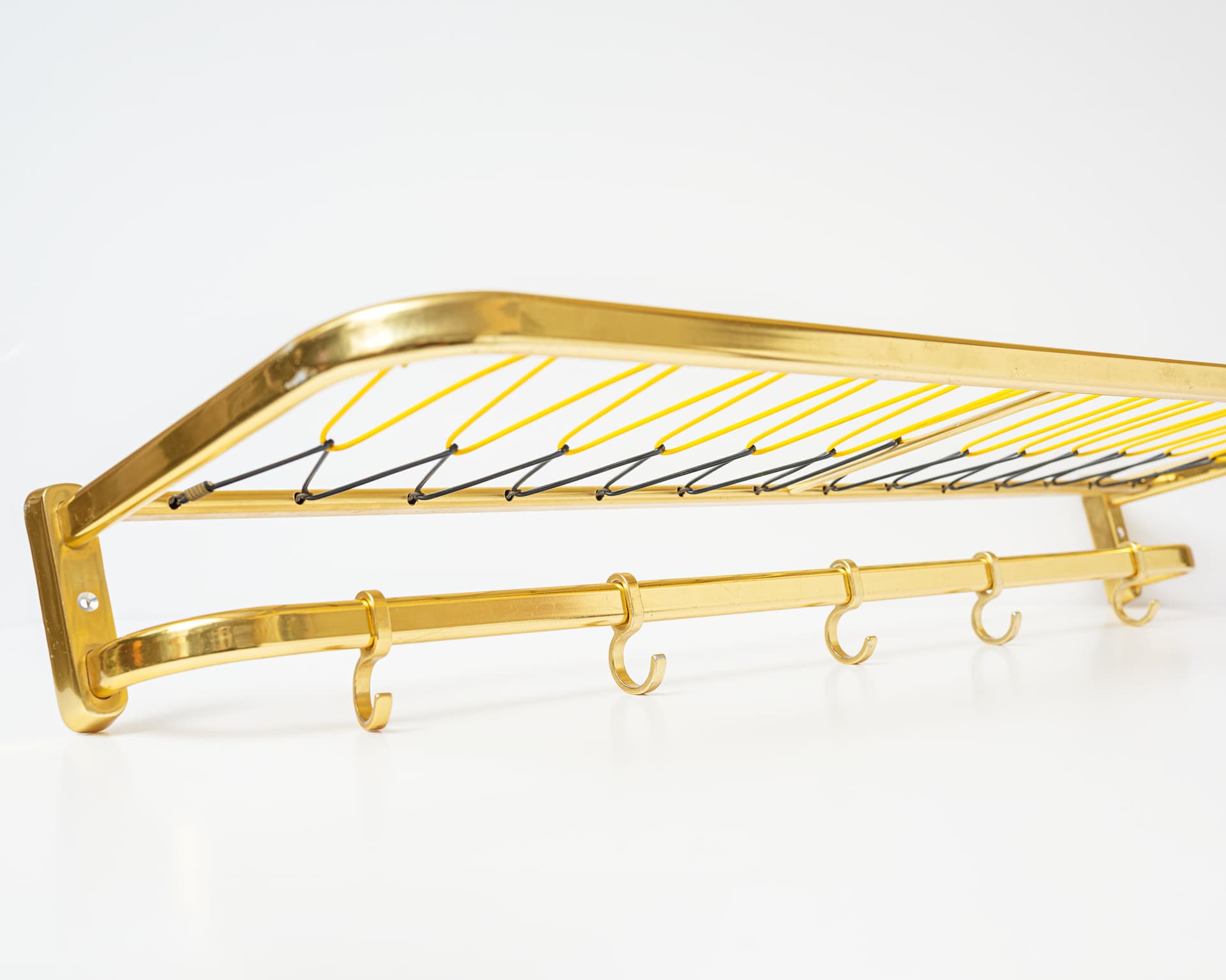 Wall rack, gold yellow black, metal, Germany, 1970s. - 398548