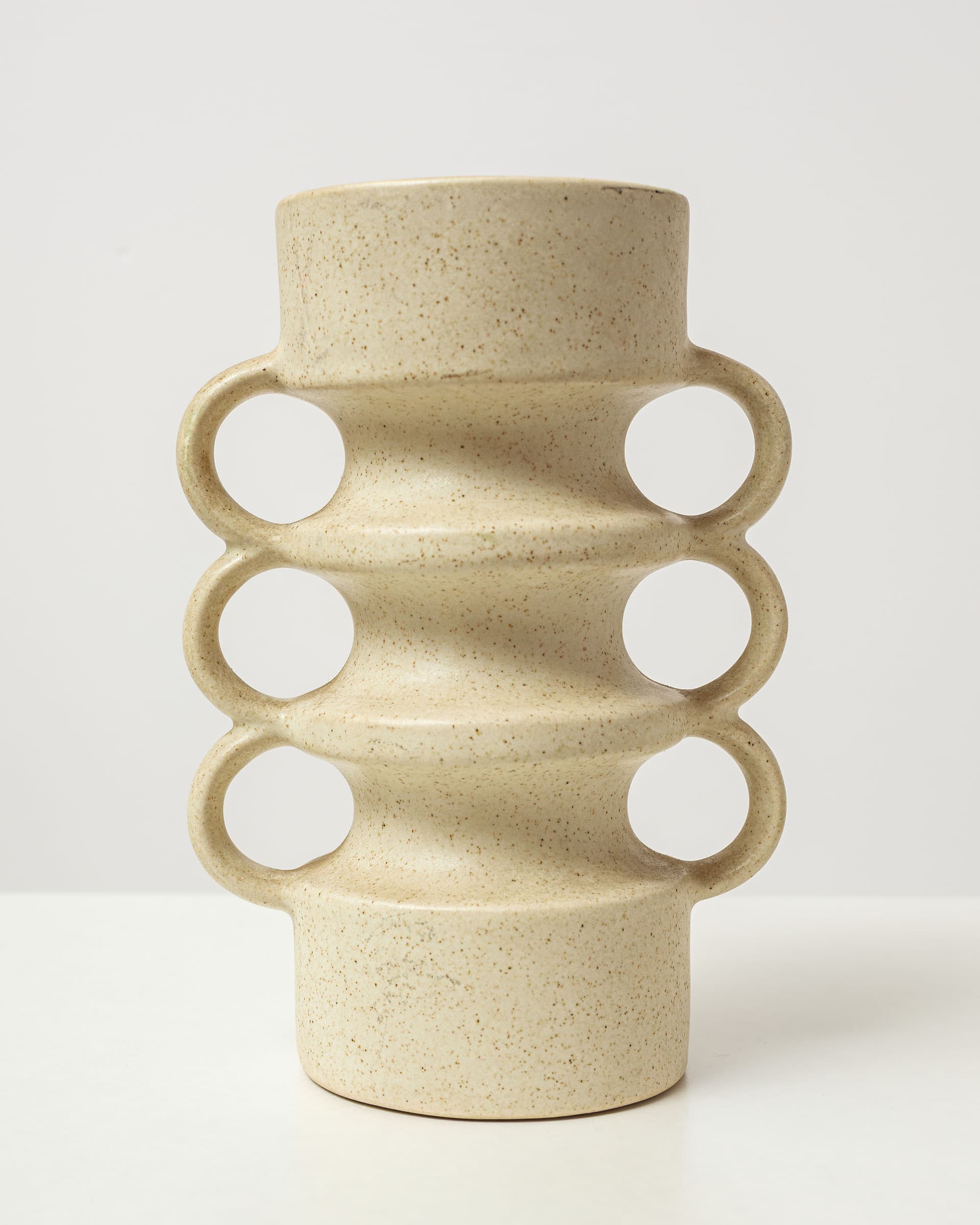 Candlestick, beige, ceramic, Ditmar Urbach, Czechoslovakia, 1970s. - 398583