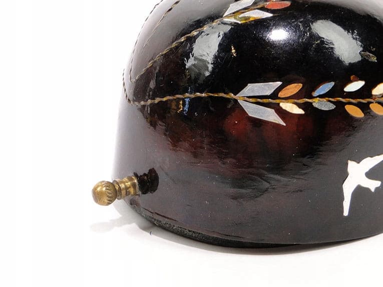 Mandolin Music Box, brown composite, brass, Switzerland, early 20th century - 398717
