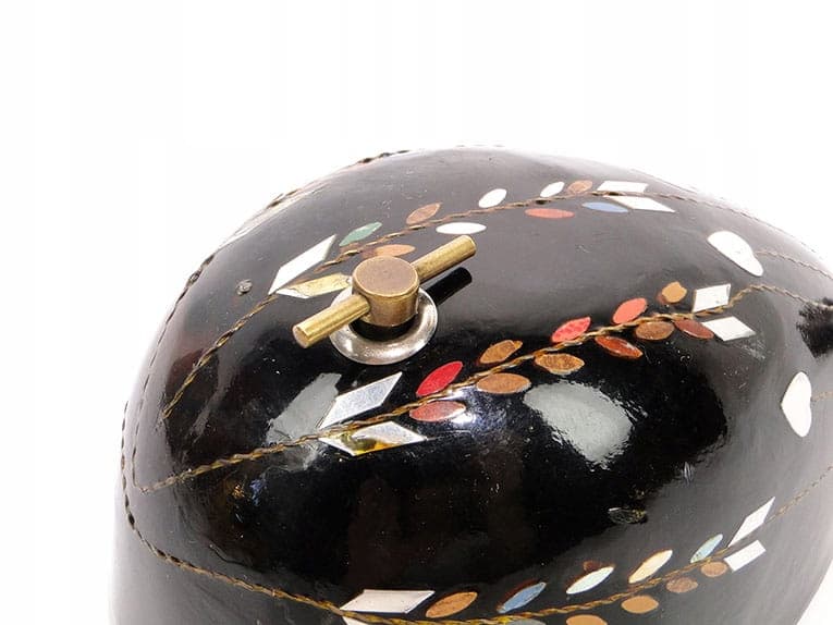 Mandolin Music Box, brown composite, brass, Switzerland, early 20th century - 398718