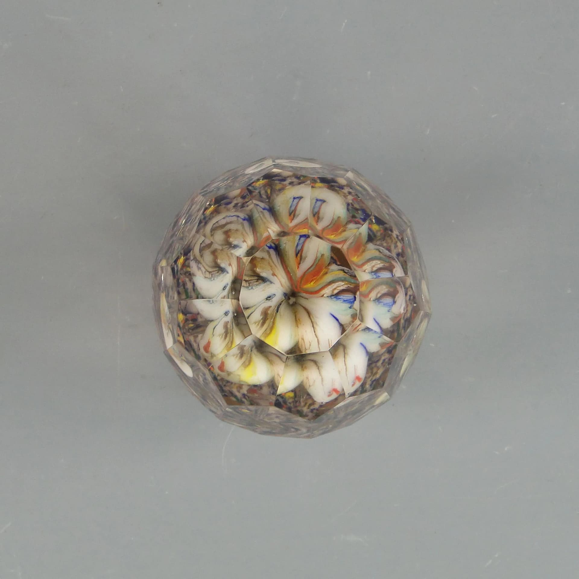 Paperweight, floral mosaic, multicolor, crystal, Austro-Hungary, early 20th c. - 29499