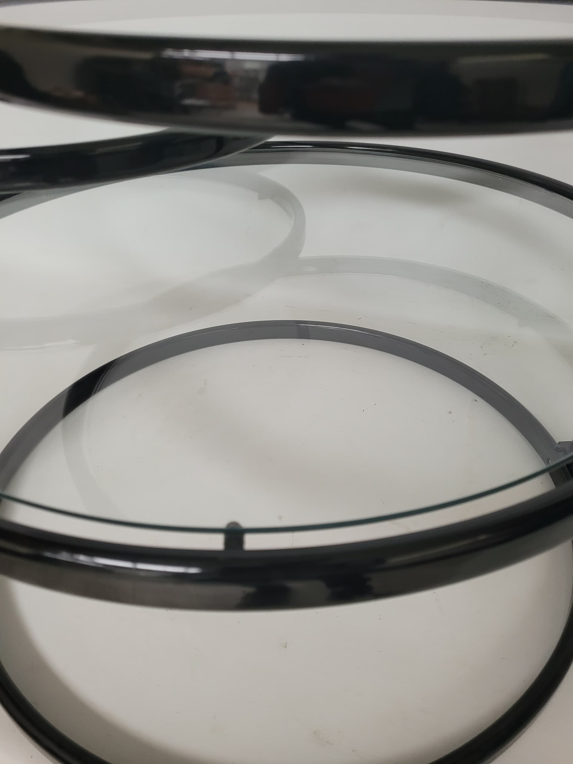 Coffee Table Bauhaus, clear glass, black metal, 1980s. - 398828