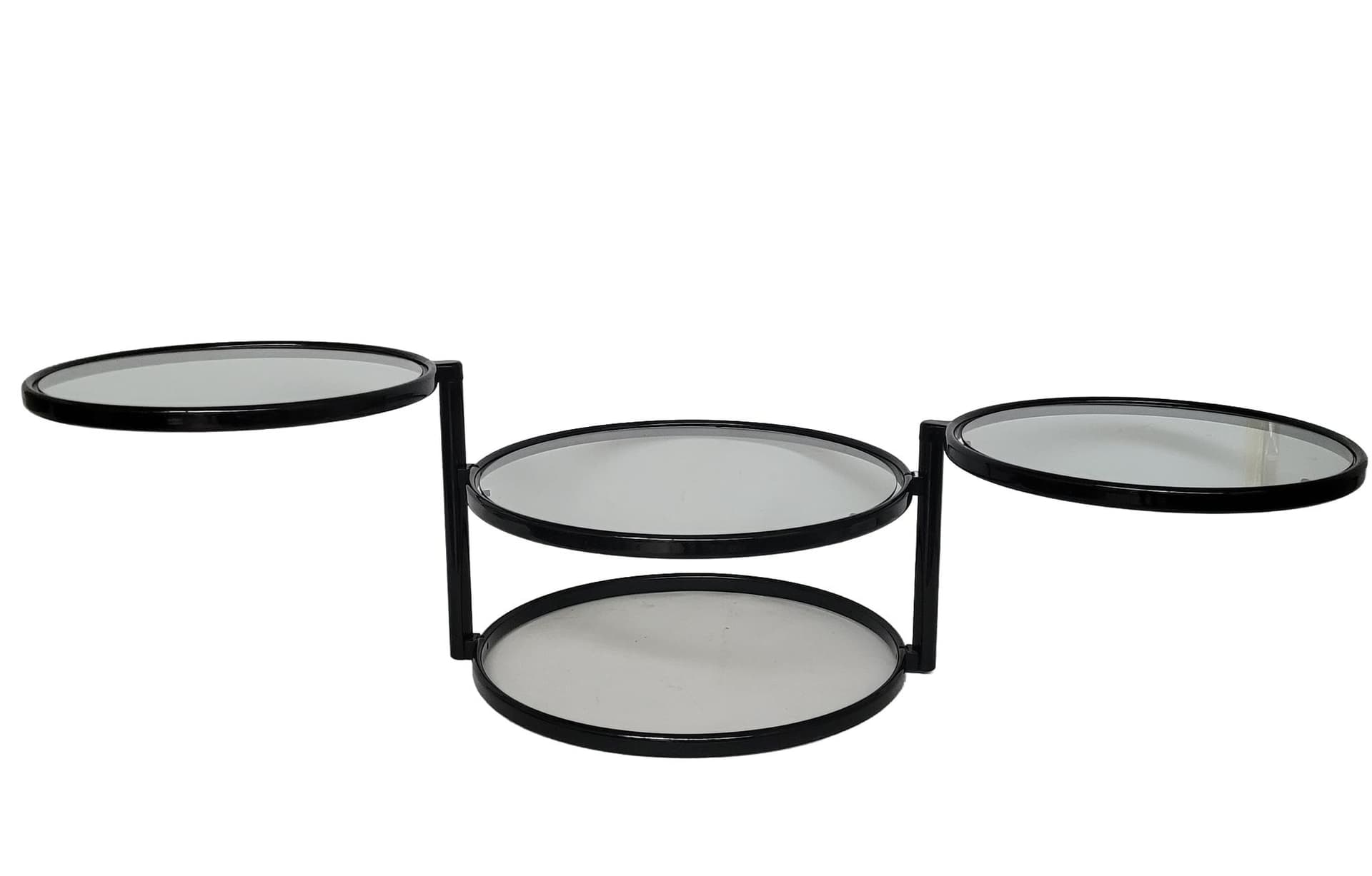 Coffee Table Bauhaus, clear glass, black metal, 1980s.