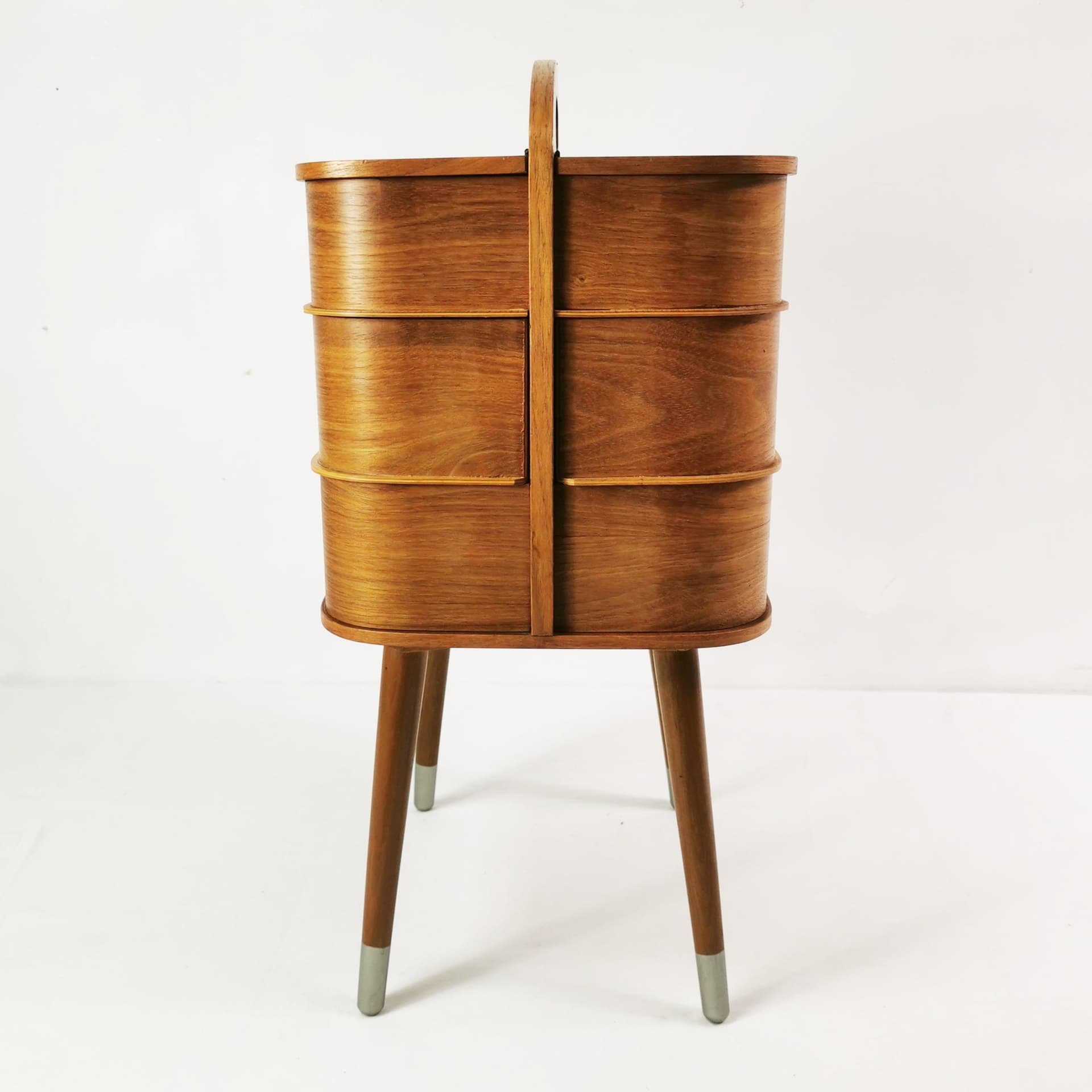 Sewing organizer Mid-Century, brown teak, Denmark, 1960s. - 398865